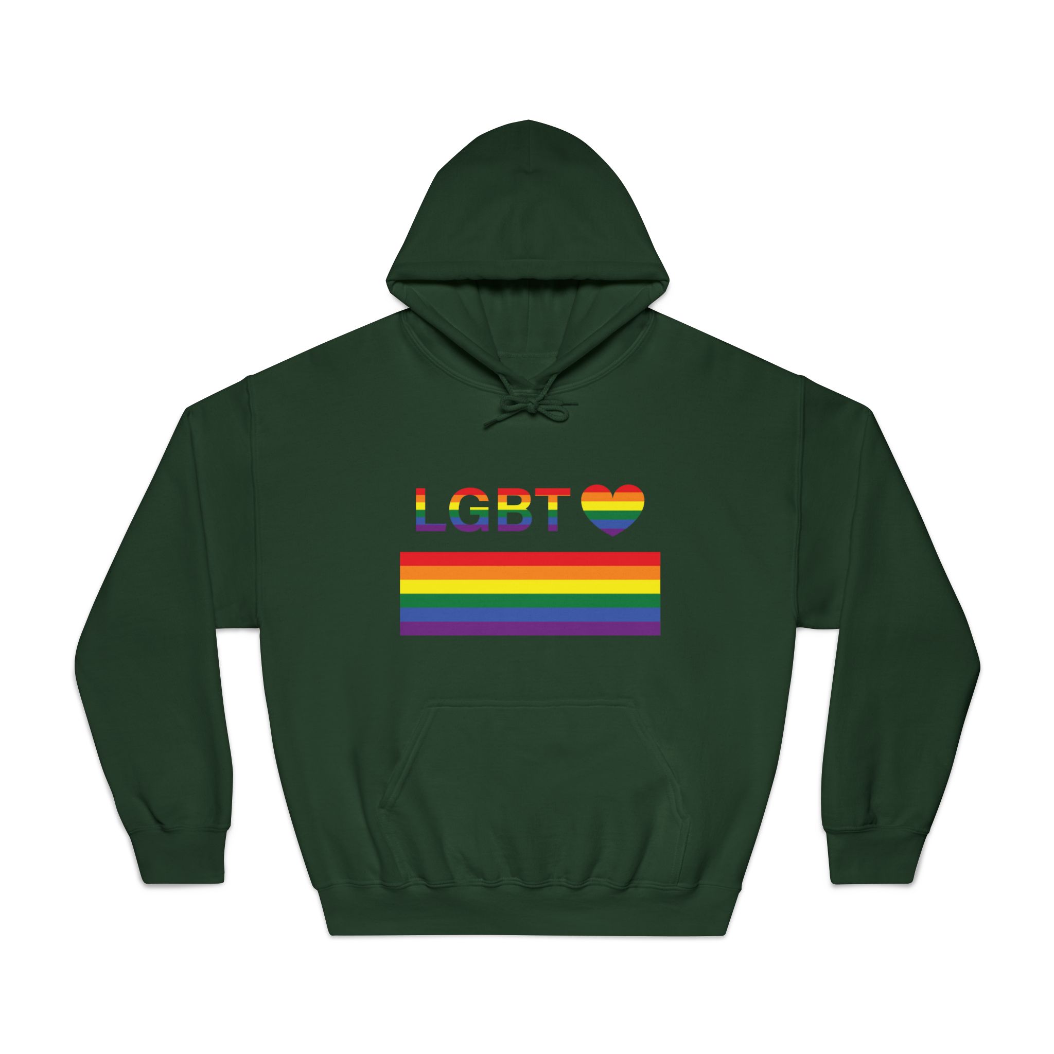 Lgbt Word Text Letter With Heart Rainbow Color Flag Isolated White Background Vector Illustration Unisex Dryblend Hooded Sweatshirt - Image 21