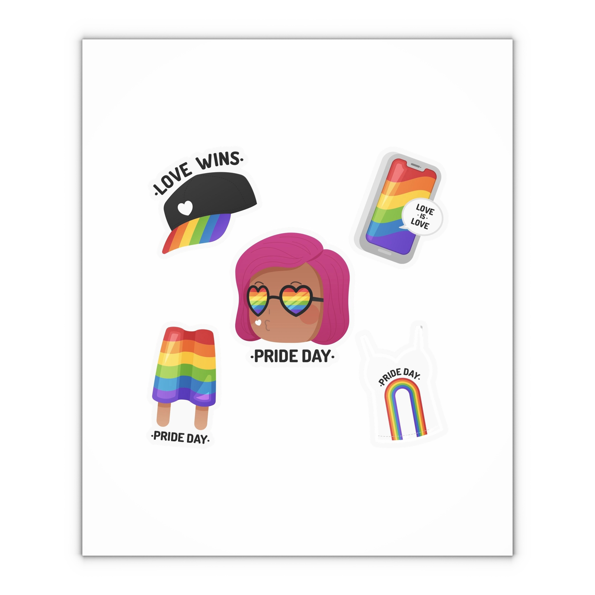 Flat Pride Day Badge Collection Gift Wrapping Paper Sheets 1pc - Image 4