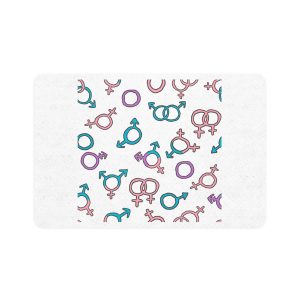 Seamless Pattern With Gender Signs Pet Food Mat 12x18