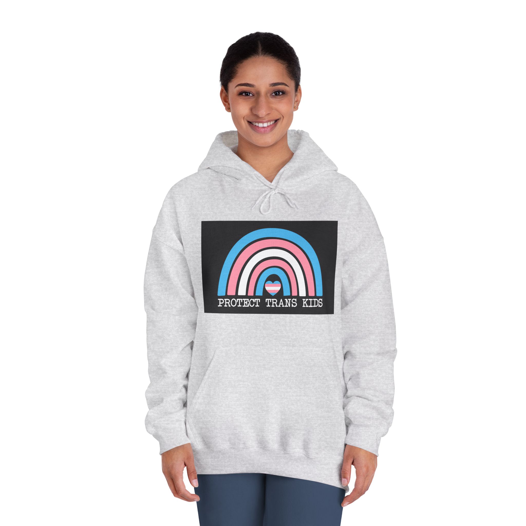 Poster That Says Protection Boys Their Kids Unisex Dryblend Hooded Sweatshirt - Image 8