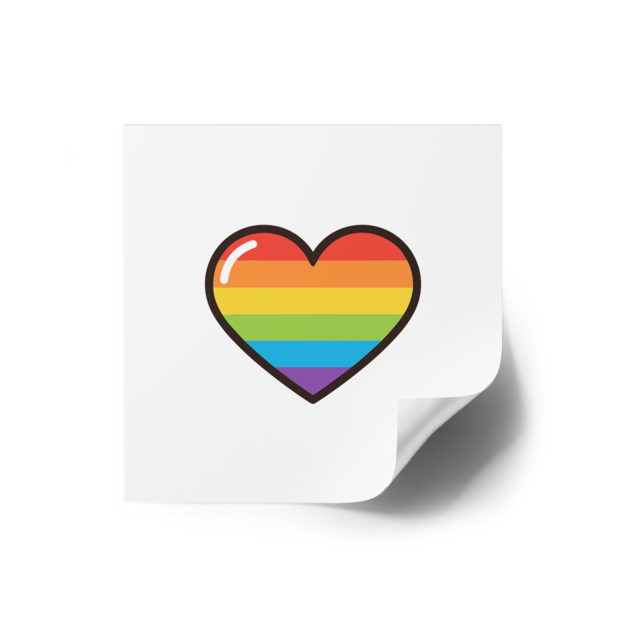 Lgbtq Pride Rainbow Heart Icon Laminate Stickers Square - Image 10