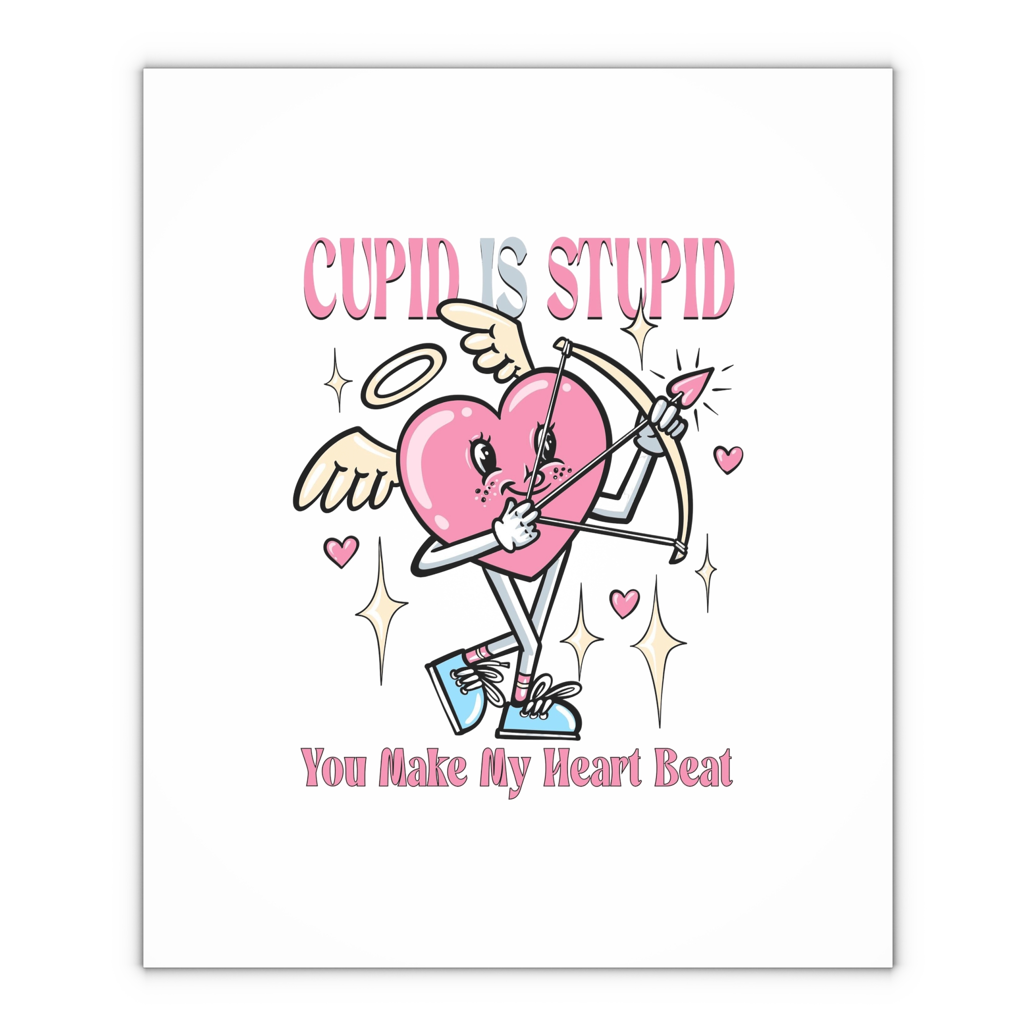 Love Cupid Holding Bow Tshirt Design Gift Wrapping Paper Sheets 1pc - Image 4