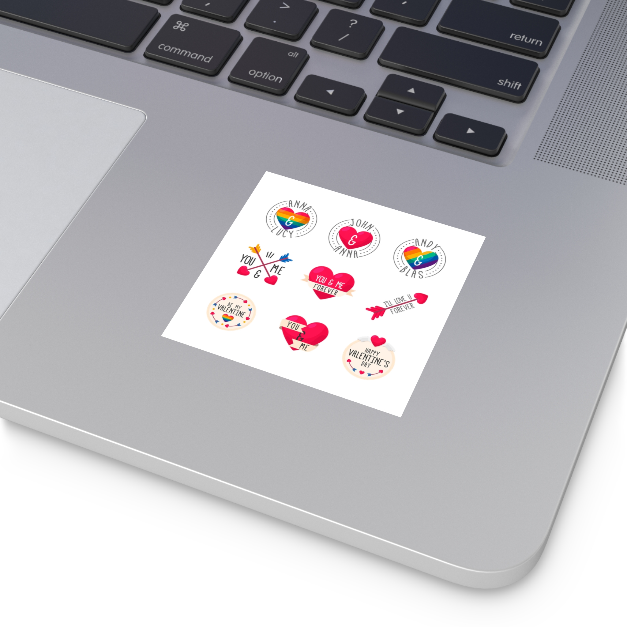 Lgbt Valentine S Day Label Collection Laminate Stickers Square - Image 15
