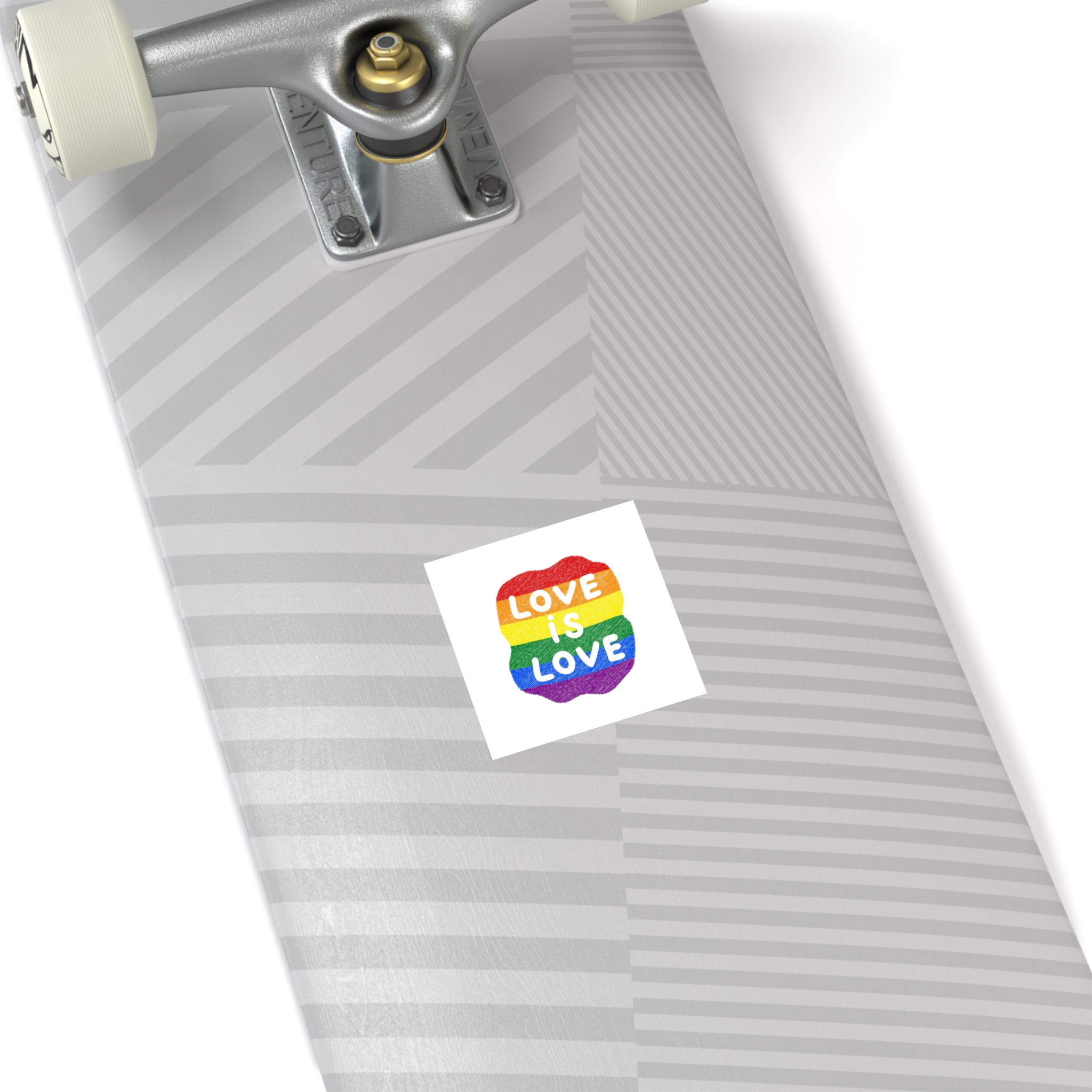 Love Is Love Lgbtq Pride Rainbow Poster Slogan Laminate Stickers Square - Image 8