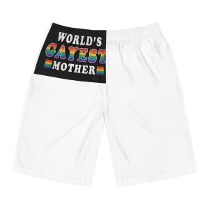 Mother Day Pride Rainbow Typography Vector Premium T Shirt(1) Mens Board Shorts Aop