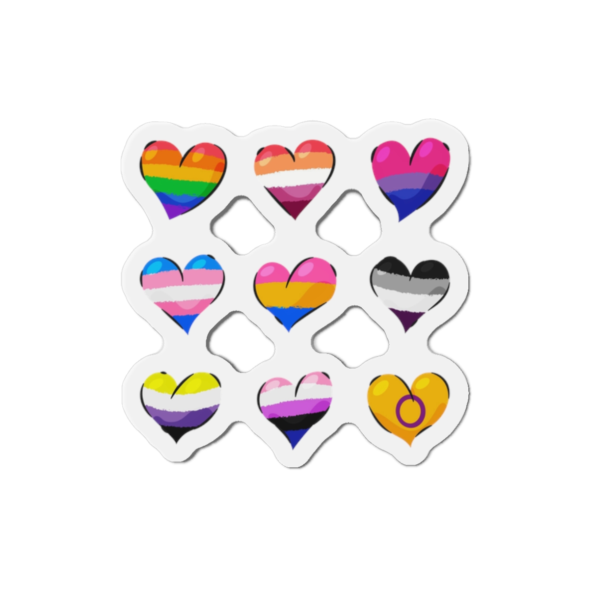 Flat Lgbt Pride Month Flags Collection Die Cut Magnets