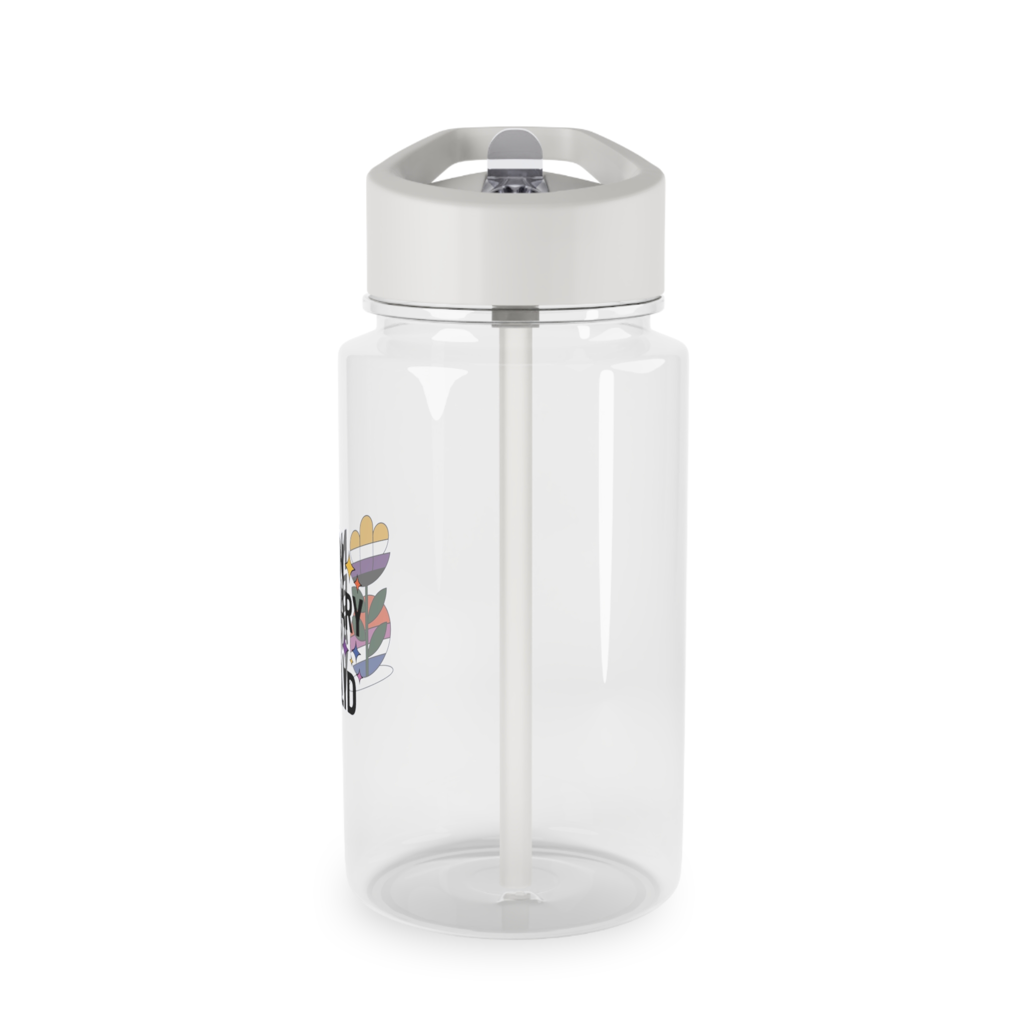 Non Binary Valid T Shirt Design Isolated White Background Tritan Water Bottle - Image 3