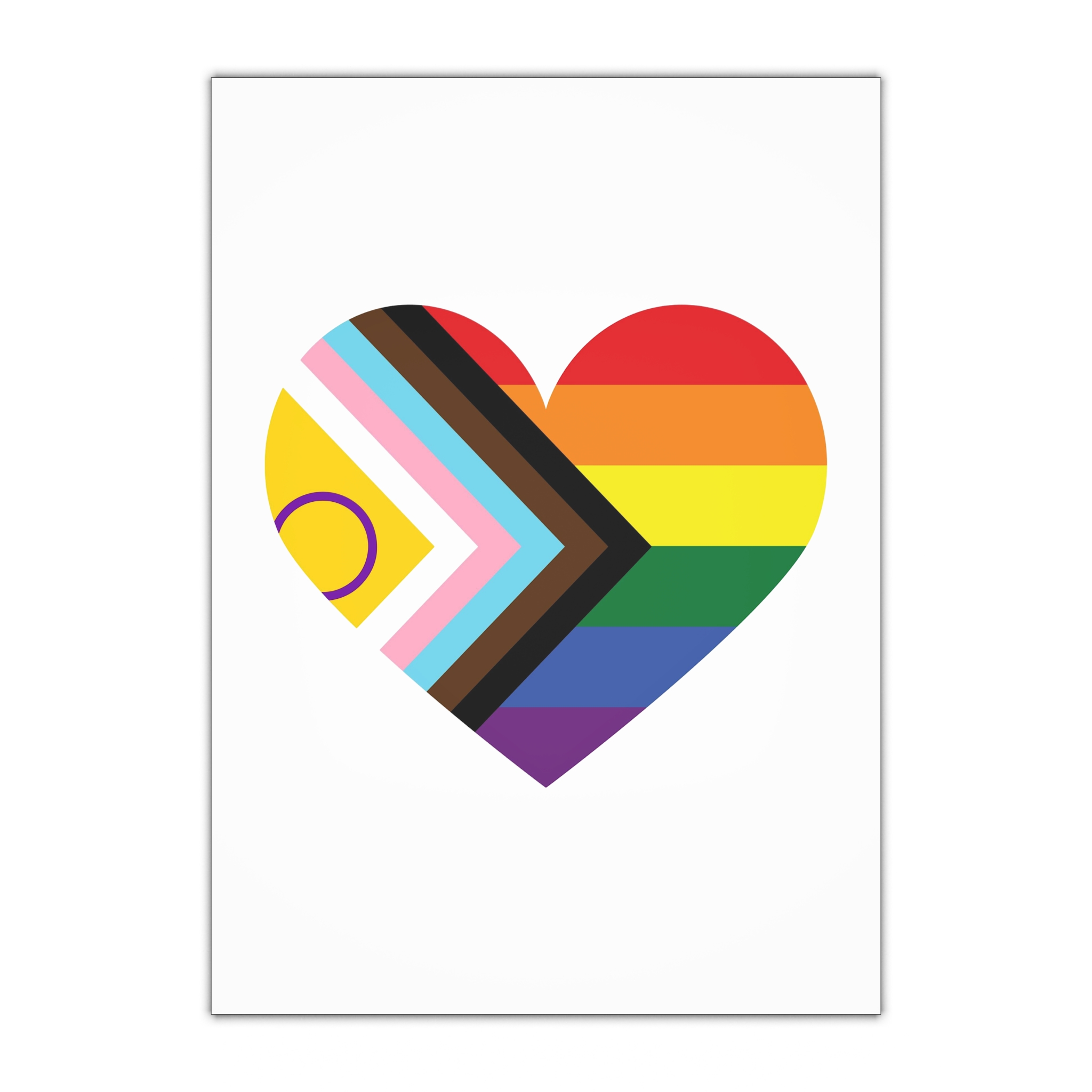 Heart With Rainbow Colored Heart Gift Wrapping Paper Sheets 1pc