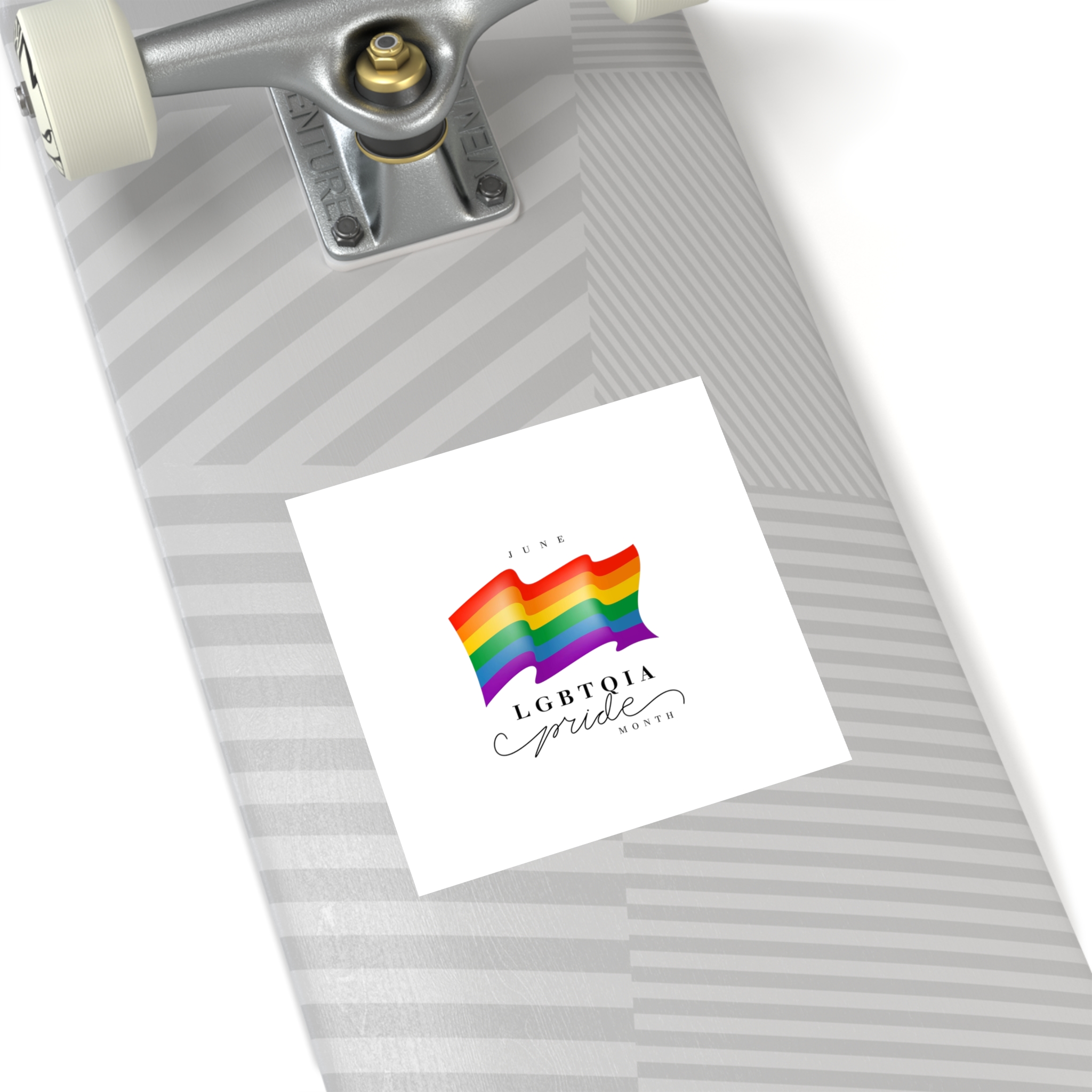 Lgbt Pride Month 2024 Concept Freedom Rainbow Flag With Hearts Gay Parade Vector Laminate Stickers Square - Image 36