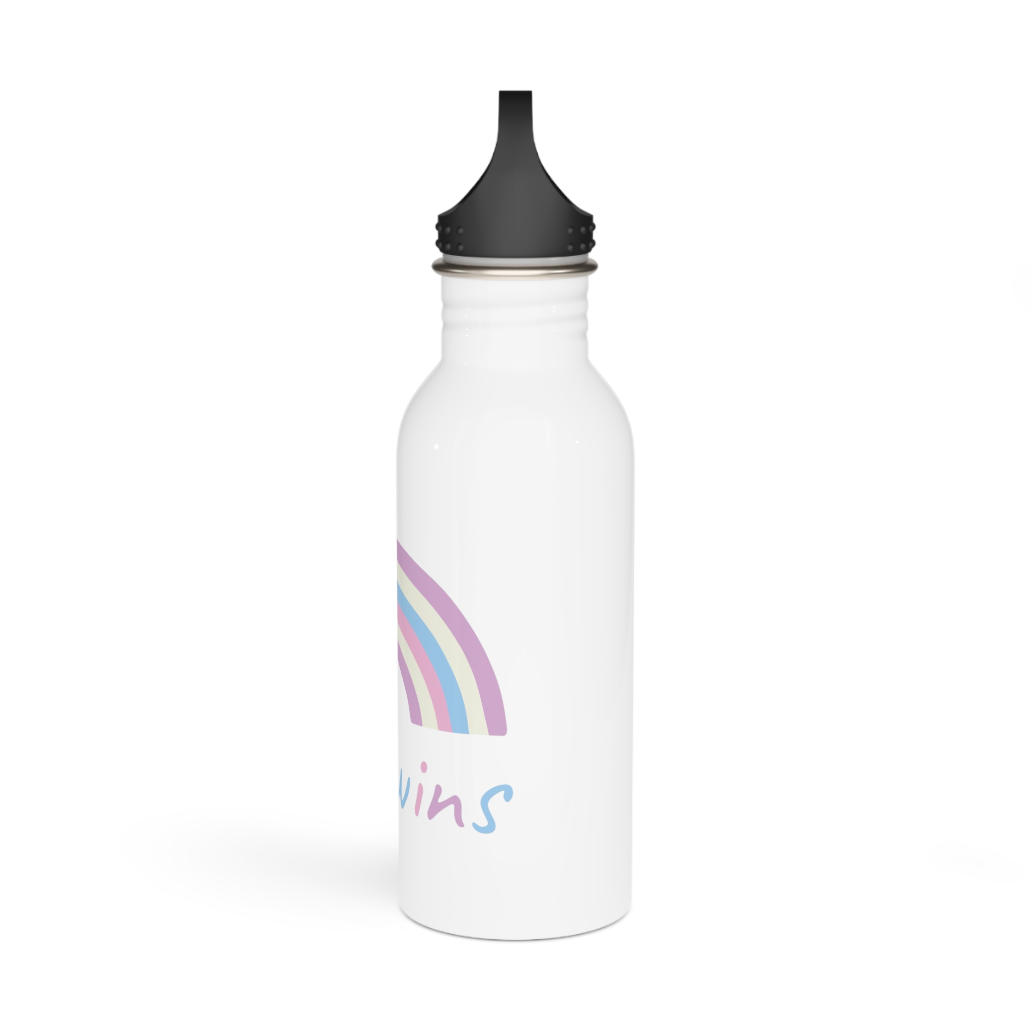 Colorful Rainbow Shape Intersex Pride Flag Happy Pride Day Lgbtqia Community Pride Month Vector Hand Drawn Doodle Posters Stickers Logo Cards(1) Stainless Steel Water Bottle - Image 4