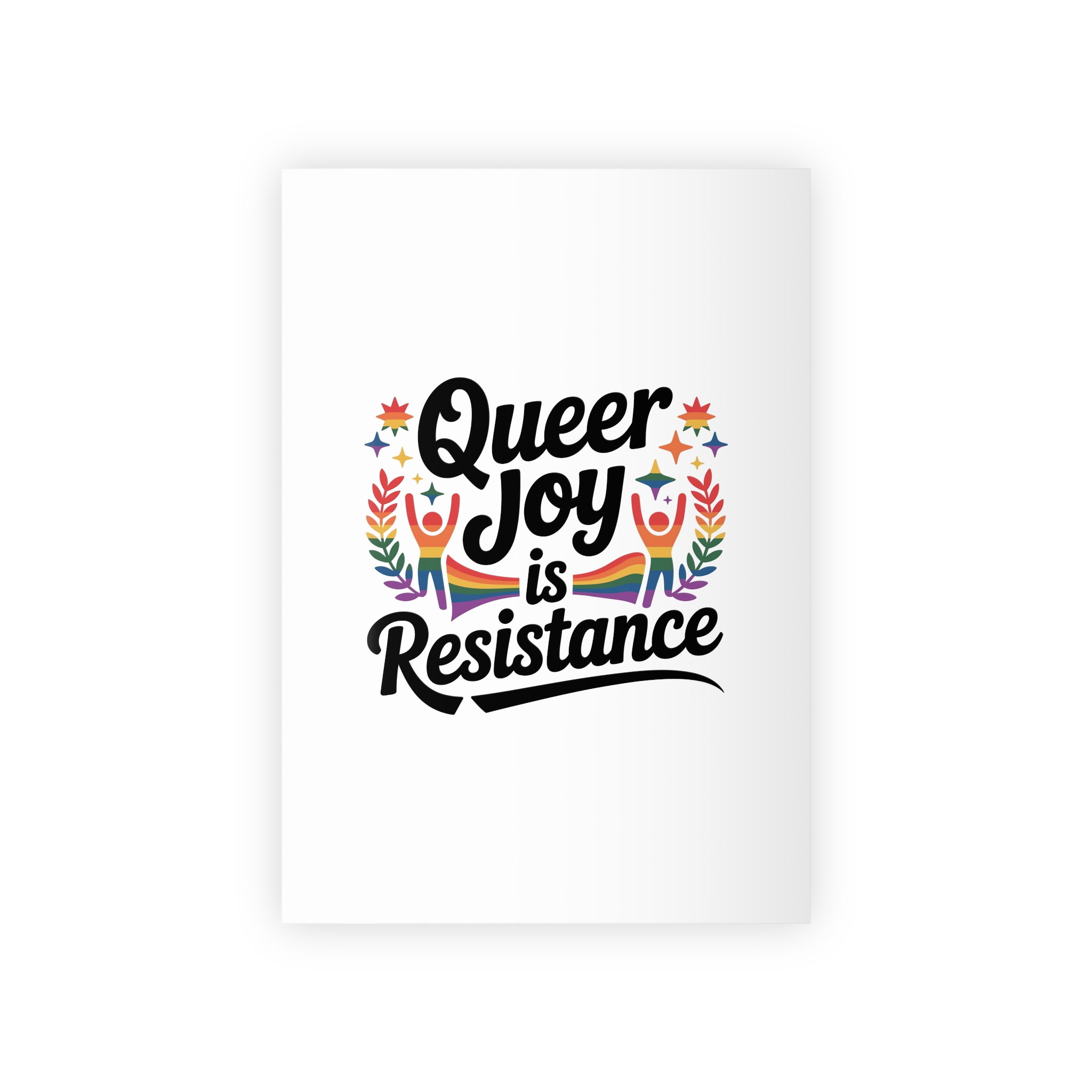 Queer Joy Is Resistance T Shirt Design Isolated White Background Gift Wrapping Paper Rolls 1pc