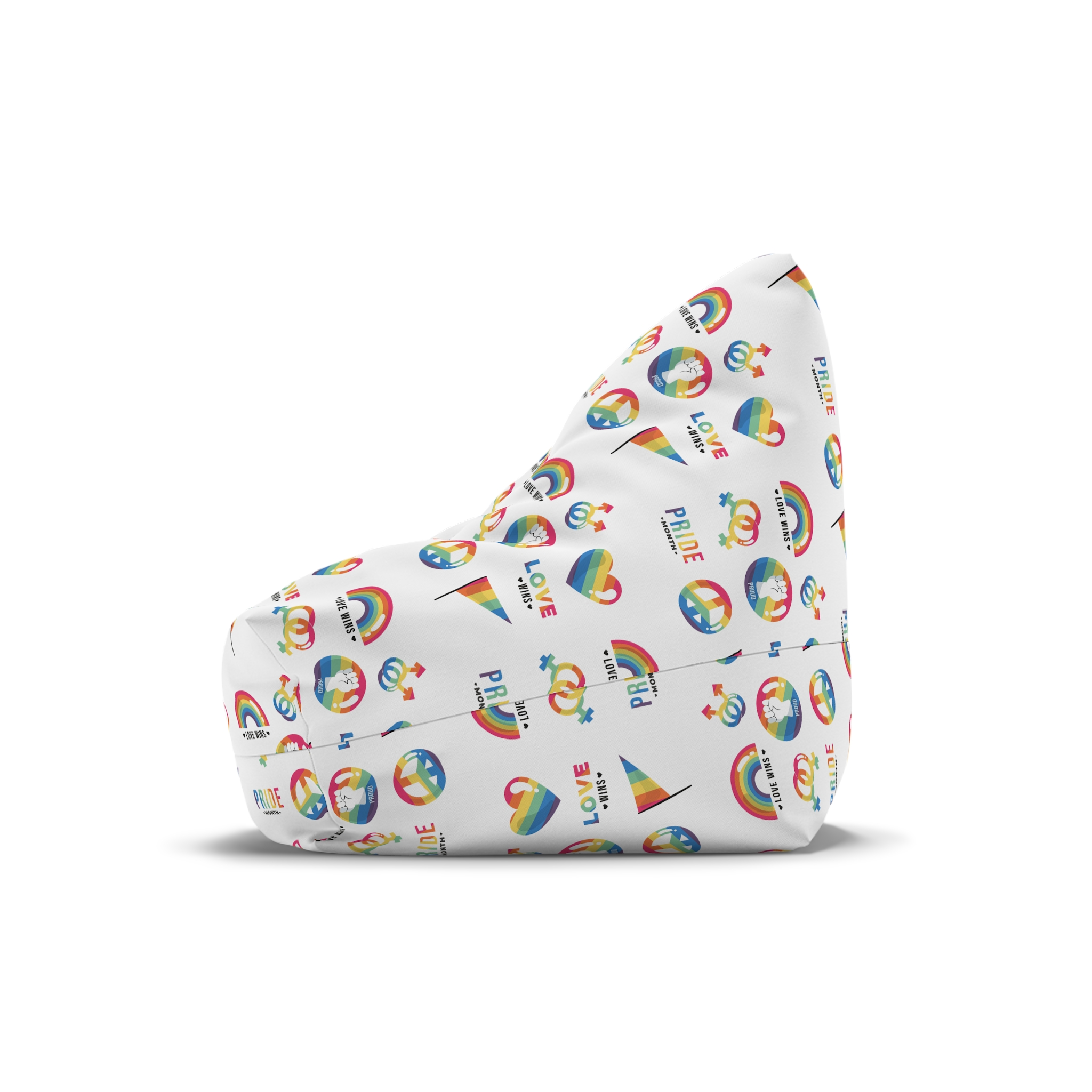 Flat Lgbt Pride Month Symbols Collection Bean Bag Chair Cover - Image 4