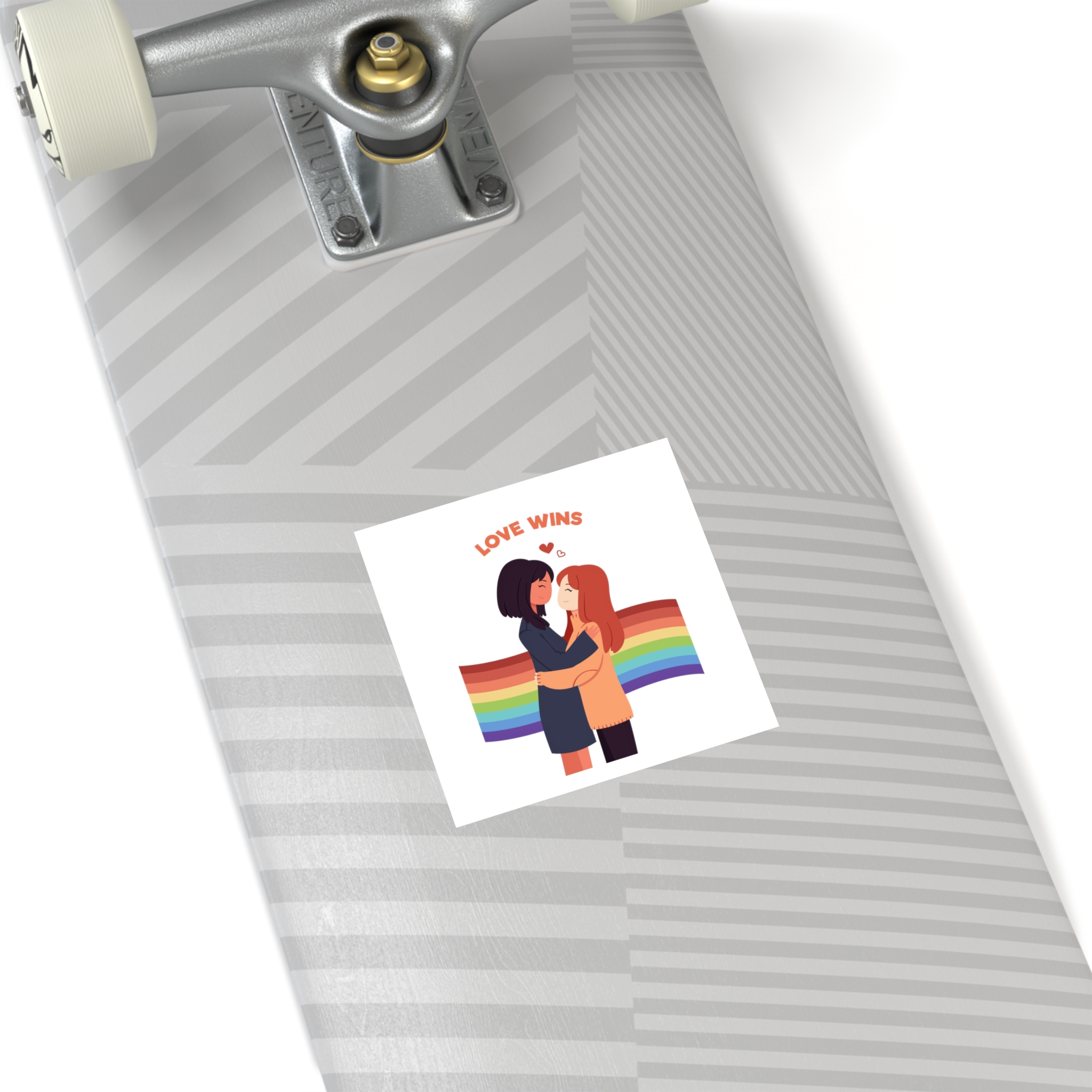 Pride Day People With Women Laminate Stickers Square - Image 24