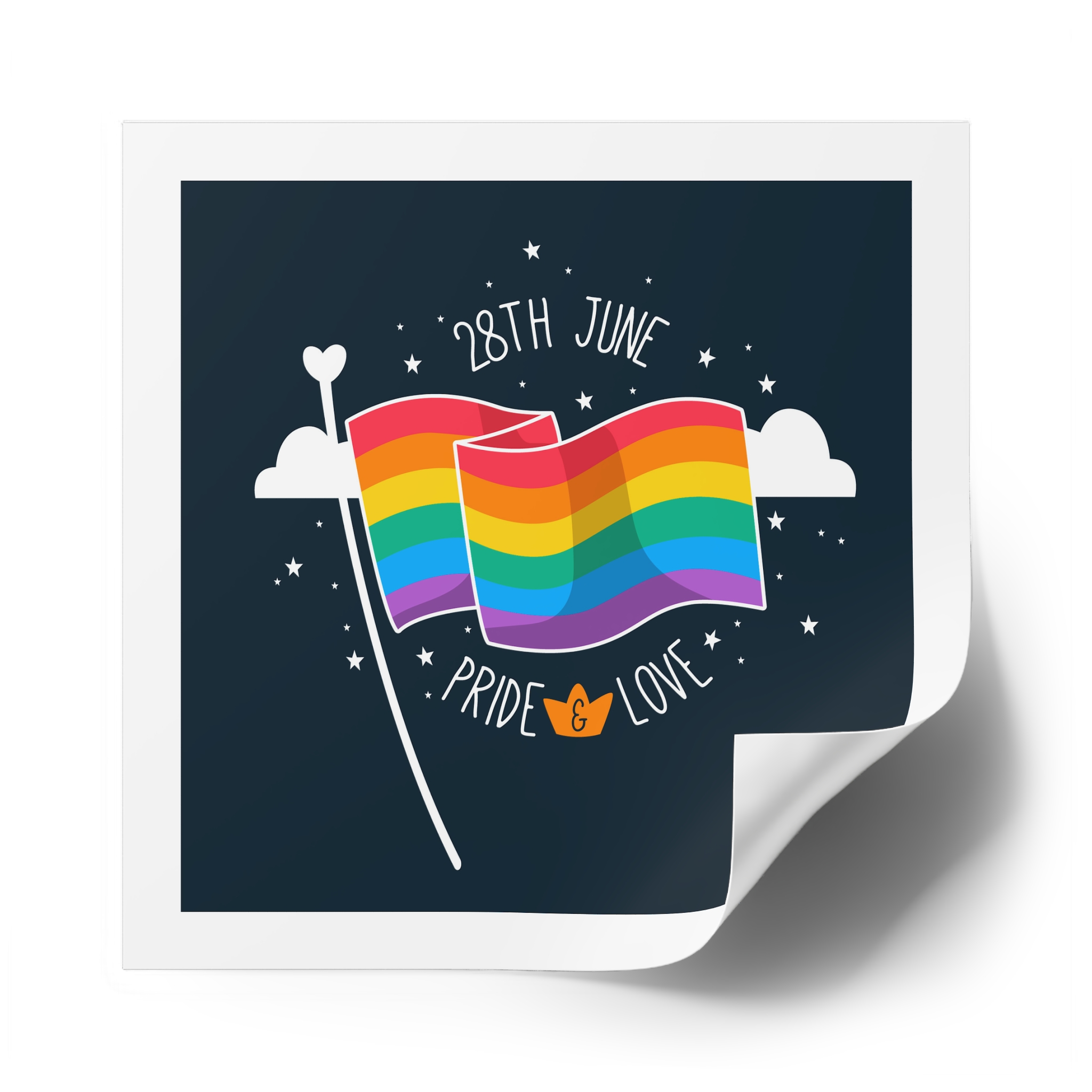Rainbow Flag With Pride Day Concept Laminate Stickers Square - Image 58