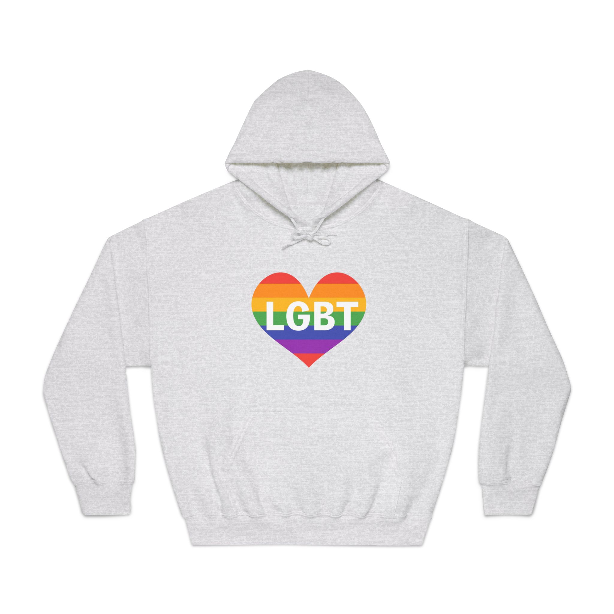 Lgbt Rainbow Colors Heart Mark Lgbt Letters Unisex Dryblend Hooded Sweatshirt - Image 5