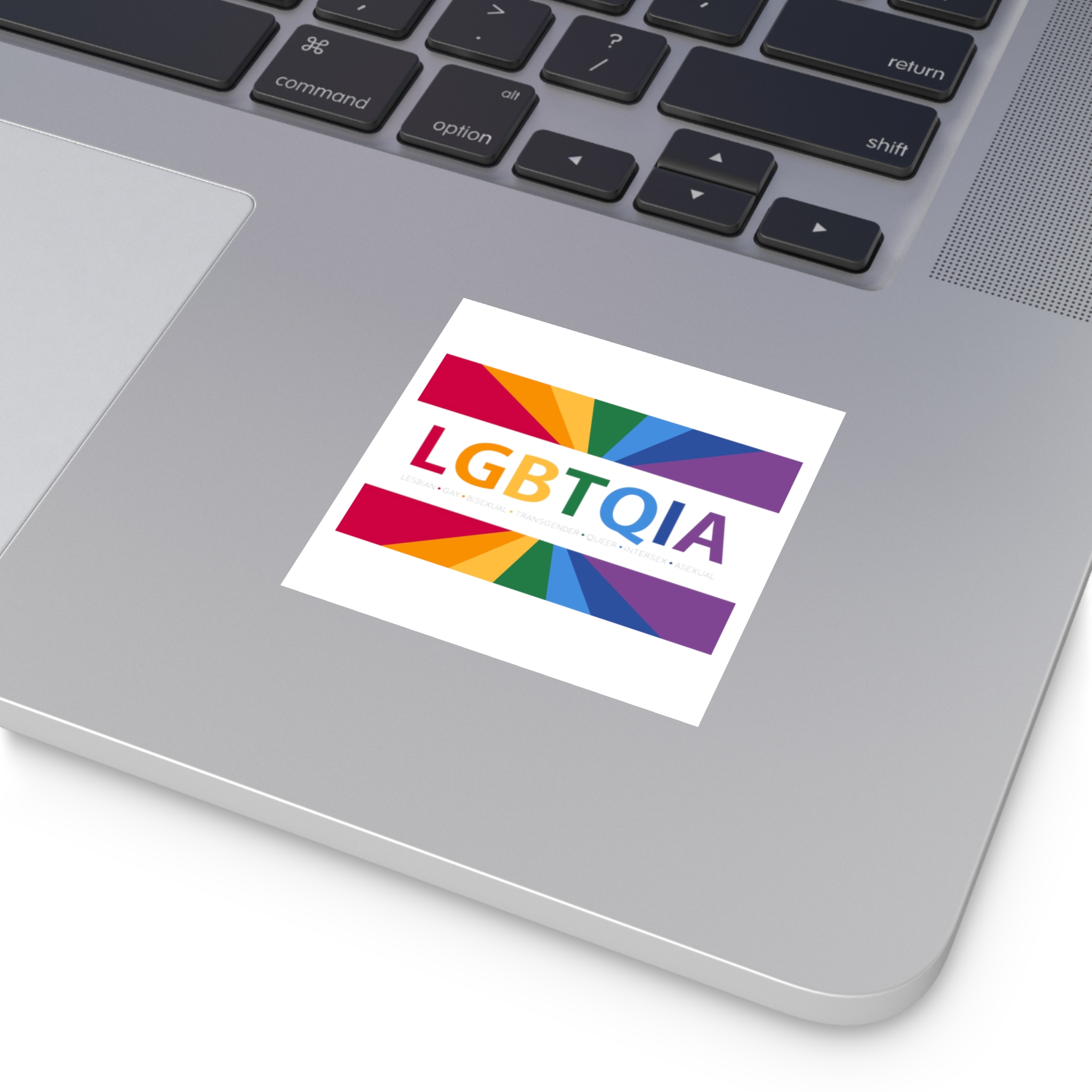 Lgbtqia Text Banner With Rainbow Background Lgbtqia Typography With Lgbt Gay Pride Flag Colours Laminate Stickers Square - Image 11