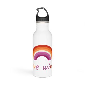 Colorful Rainbow Shape Lesbian Pride Flag Happy Pride Day Lgbtqia Community Pride Month Vector Hand Drawn Doodle Posters Stickers Logo Cards(3) Stainless Steel Water Bottle