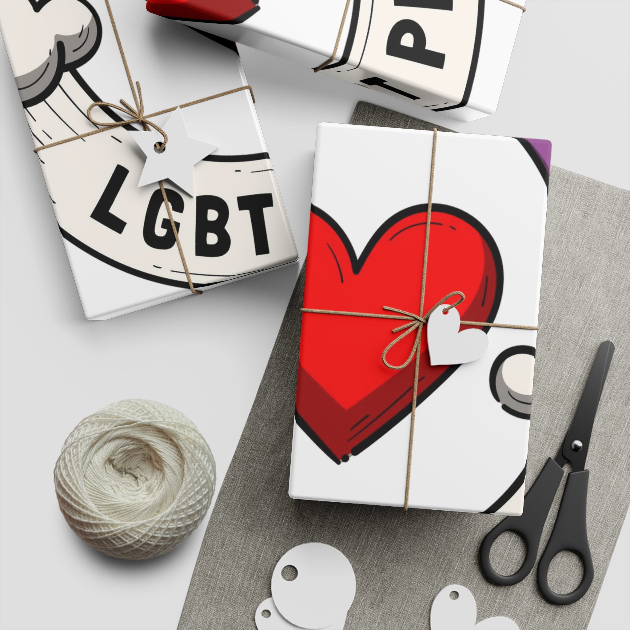 Hand Drawn Pride Month Lgbt Logo Template (1) Gift Wrapping Paper Sheets 1pc - Image 5
