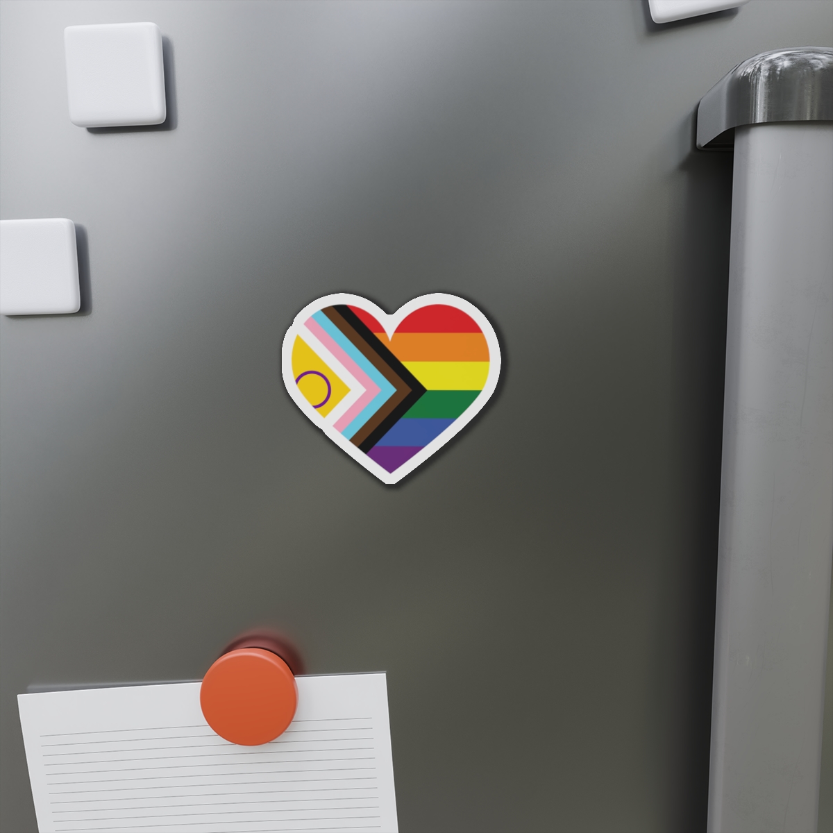 Heart With Rainbow Colored Heart Die Cut Magnets - Image 5