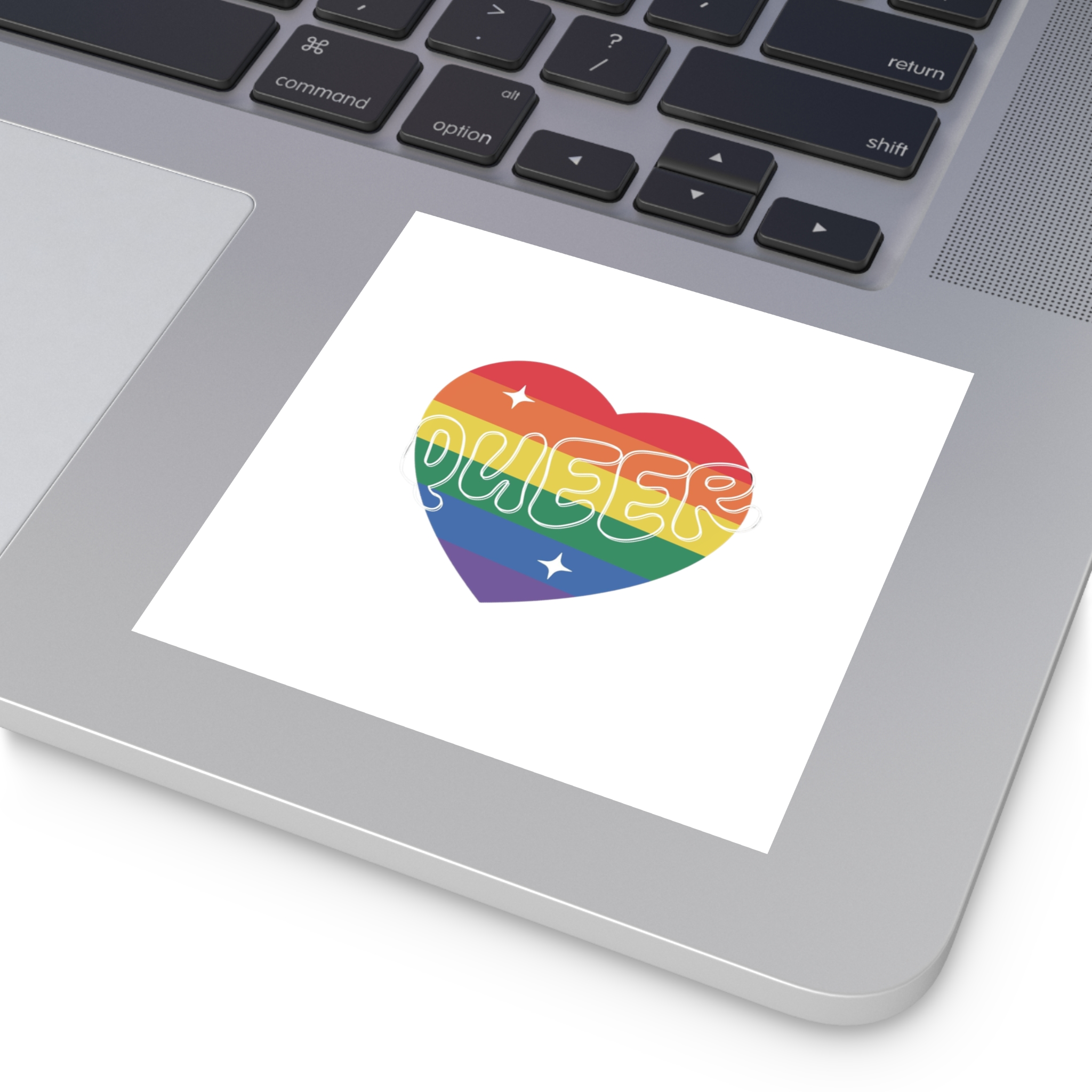 Queer Pride Heart Laminate Stickers Square - Image 71