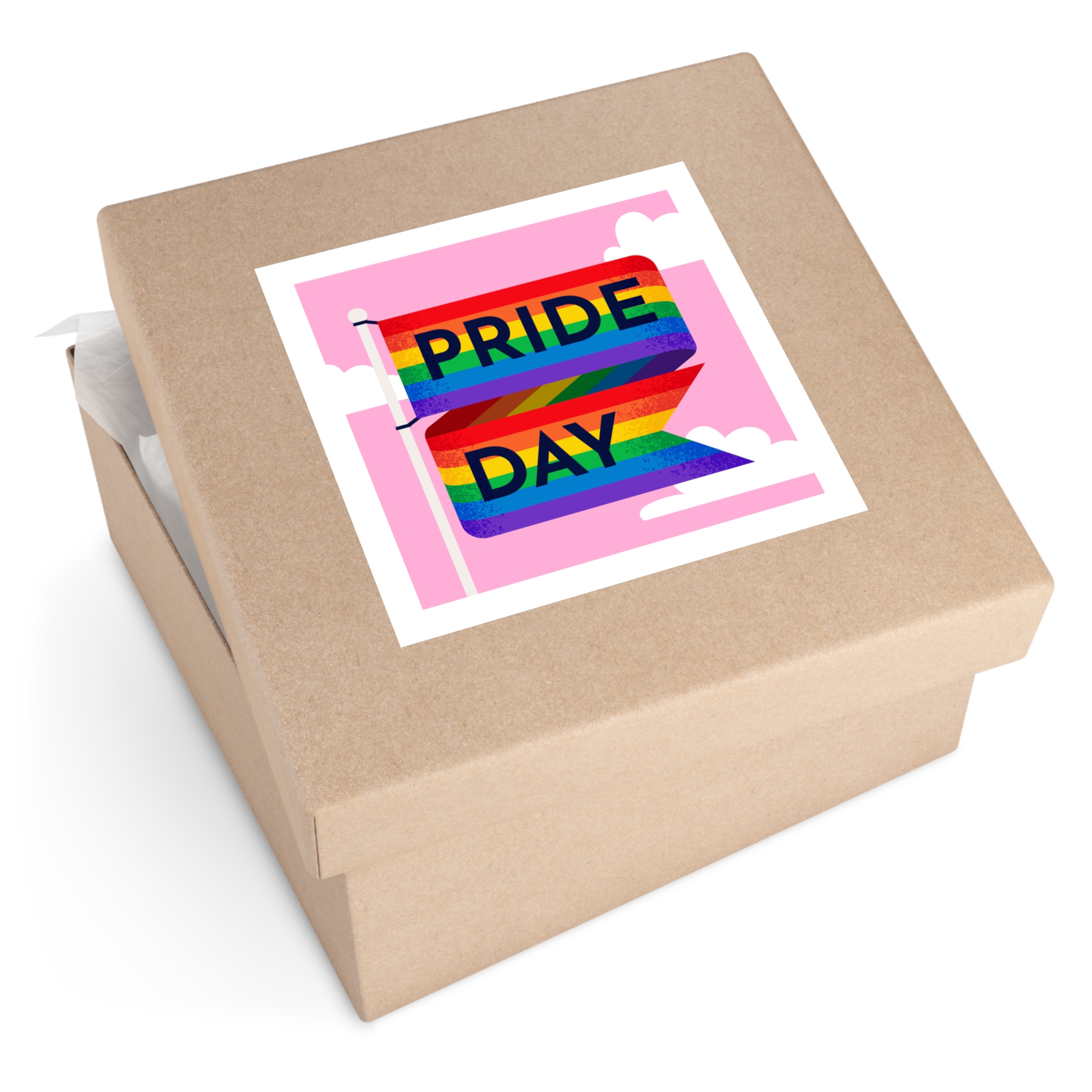 Pride Day Flag Illustration Laminate Stickers Square - Image 59
