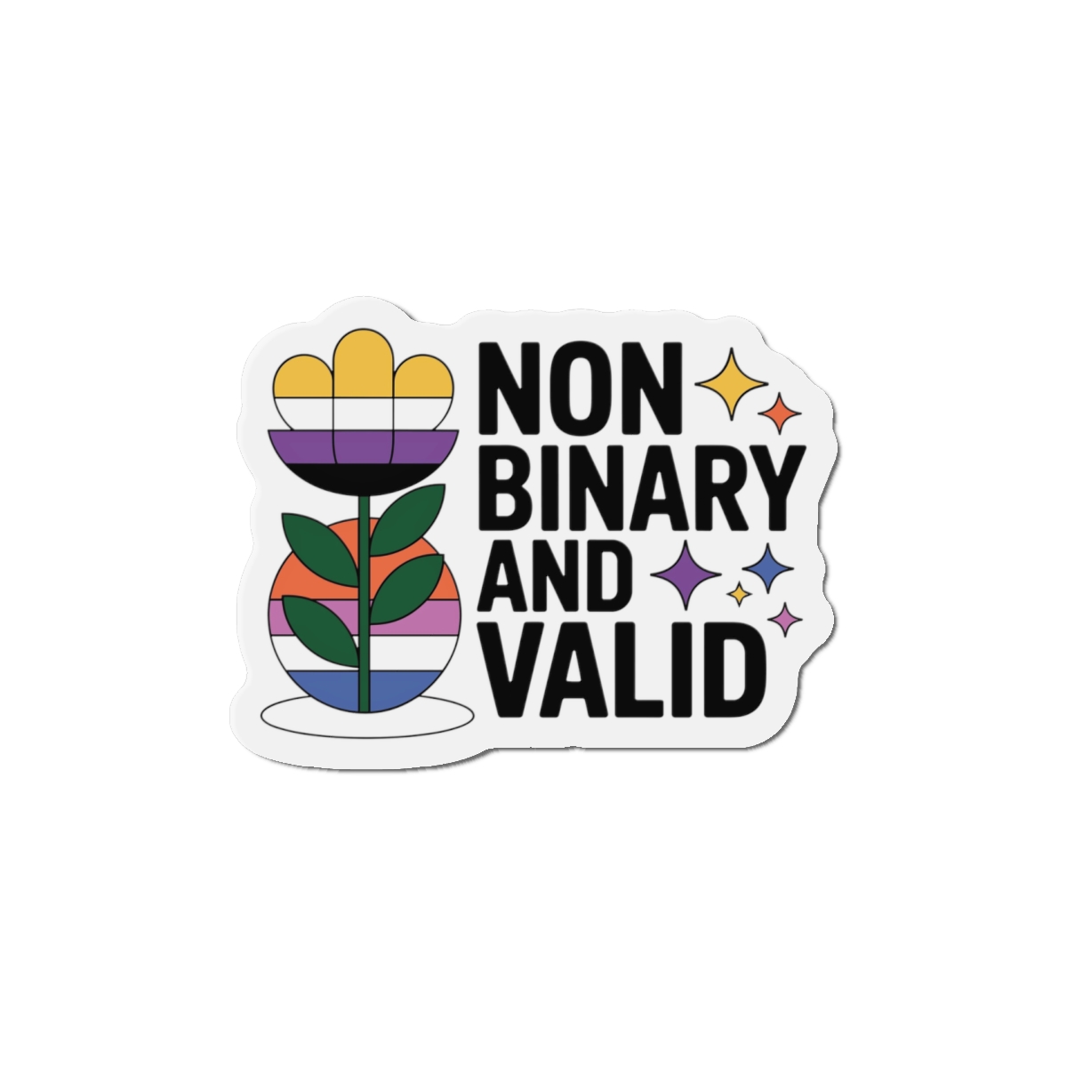 Non Binary Valid T Shirt Design Isolated White Background Die Cut Magnets - Image 10