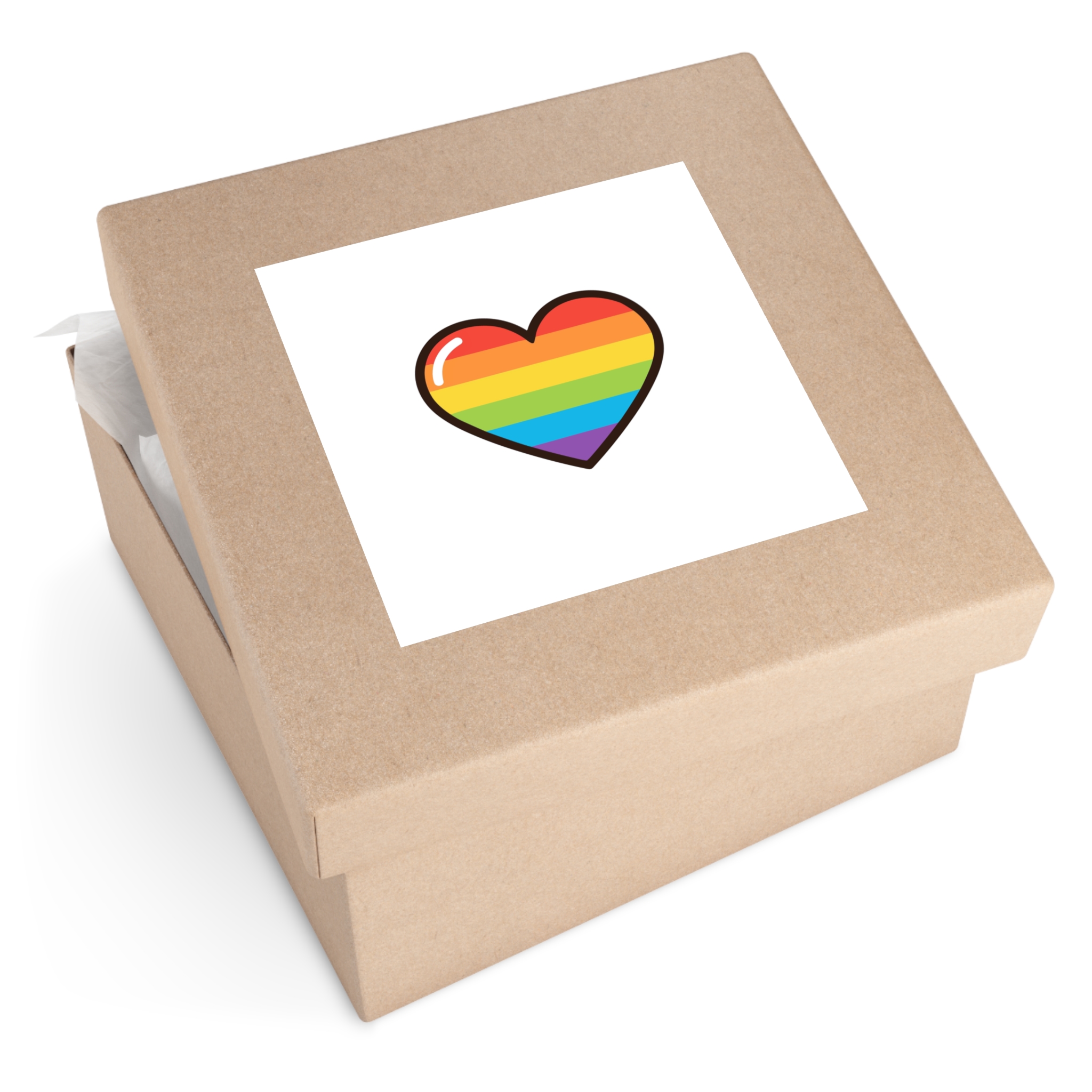 Lgbtq Pride Rainbow Heart Icon1 Laminate Stickers Square - Image 51