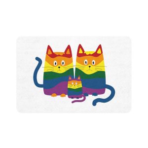 Lgbt Cats Samesex Love Like Everyone Else Cute Cartoon Cats Vector Copyspace Pet Food Mat 12x18