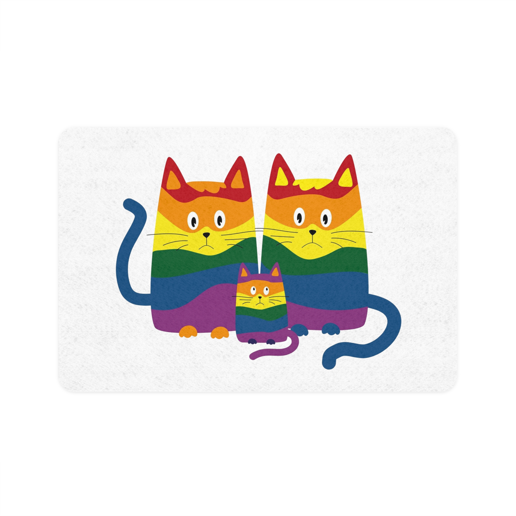 Lgbt Cats Samesex Love Like Everyone Else Cute Cartoon Cats Vector Copyspace Pet Food Mat 12x18