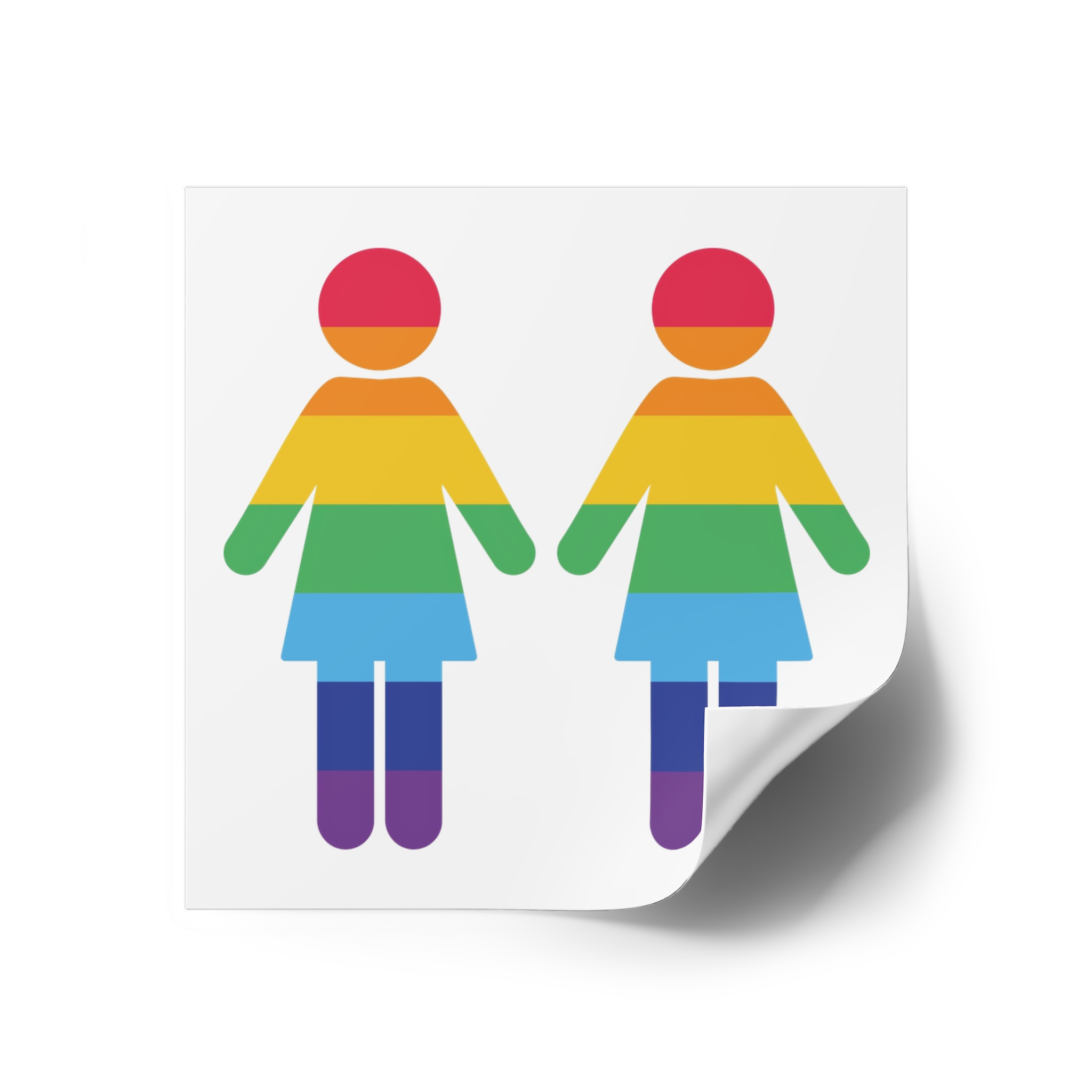 Lgbt Pride Two Lesbians Vector Icon Rainbow Colors Vector Illustration Laminate Stickers Square - Image 26
