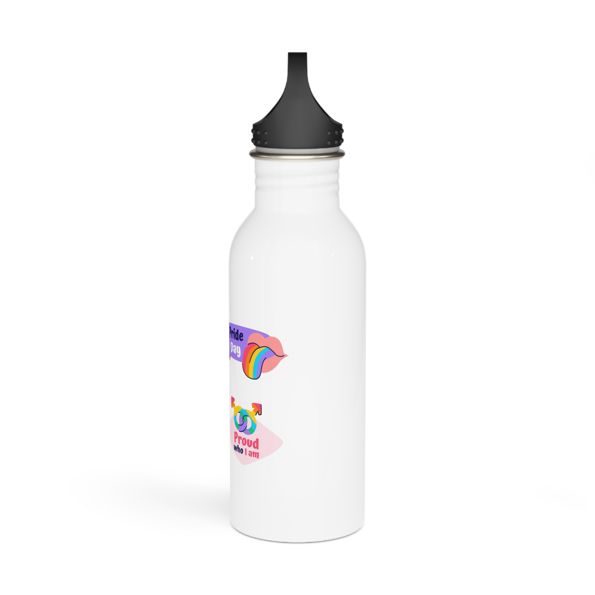Flat Labels Collection Pride Month Celebration Stainless Steel Water Bottle - Image 4