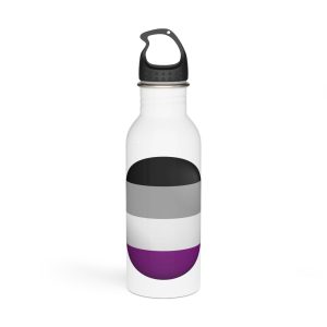 Flag Asexual Lgbtq Glossy Circular Flag Button Appearance 3d Icon Design With Depth Stainless Steel Water Bottle