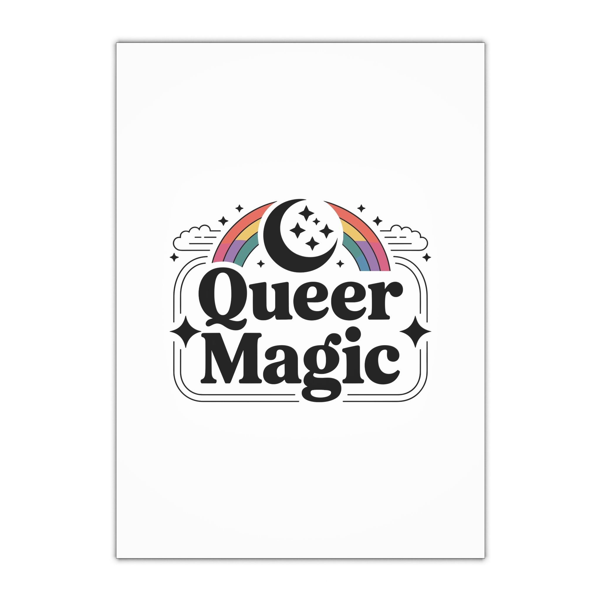 Queer Magic T Shirt Design Isolated White Background 2 Gift Wrapping Paper Sheets 1pc