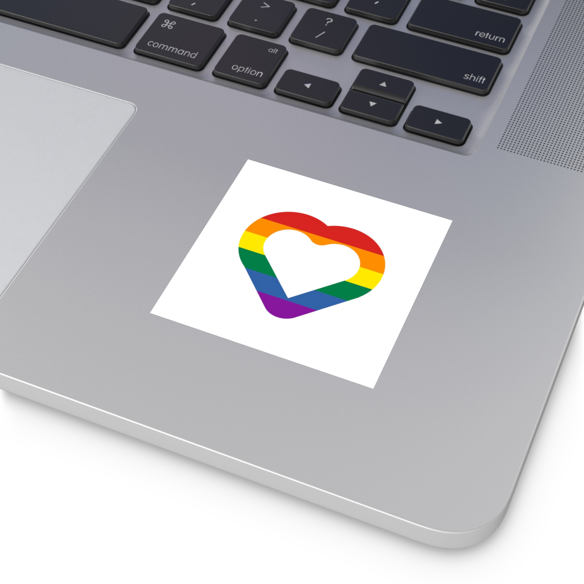 Pride Flag Heart Shape Icon Isolated White Background Lgbt Love Modern Sign Vector Illustration Laminate Stickers Square - Image 11