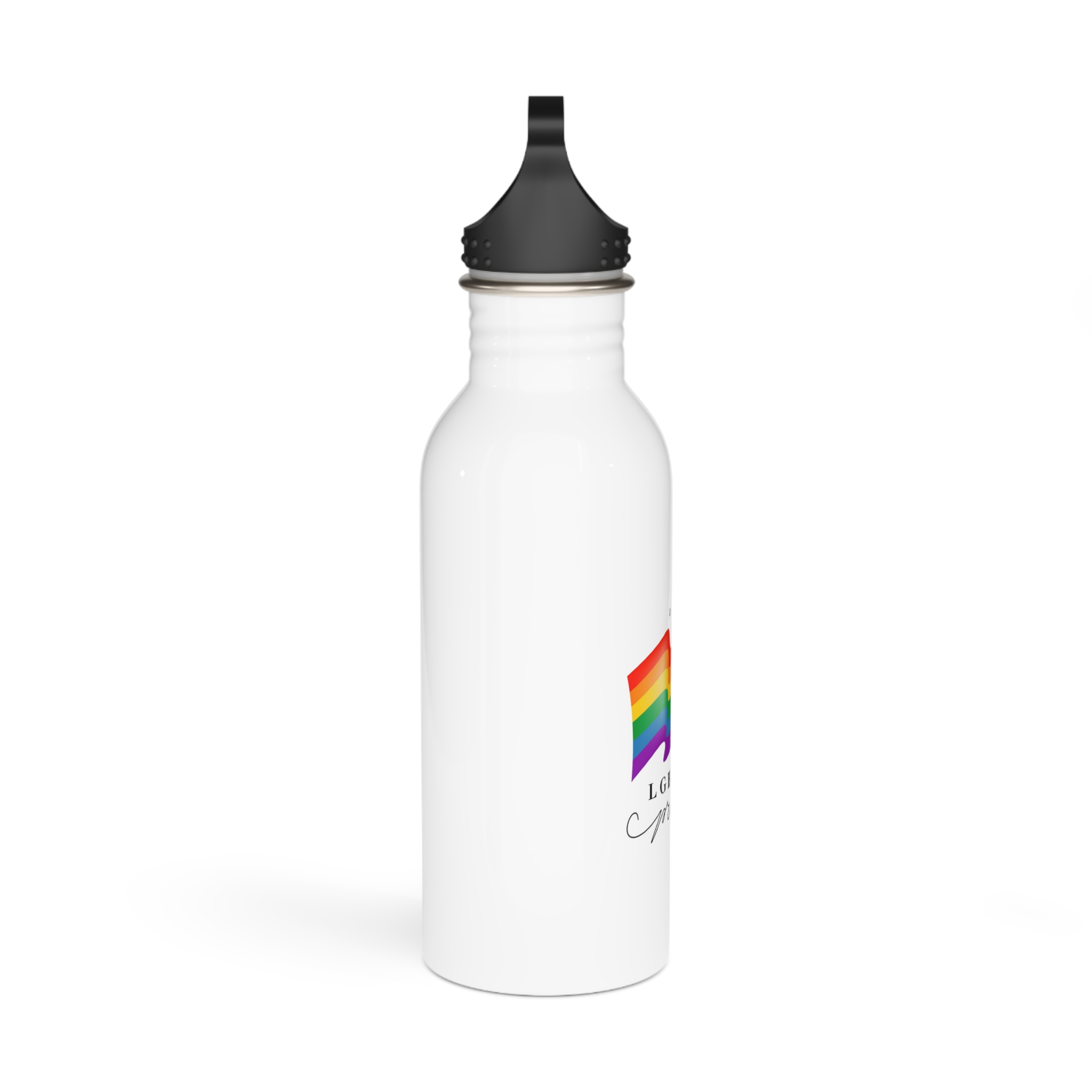 Lgbt Pride Month 2024 Concept Freedom Rainbow Flag With Hearts Gay Parade Vector Stainless Steel Water Bottle - Image 2