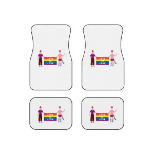 Two Gays Holding Rainbow Flag Car Mats Set Of 4