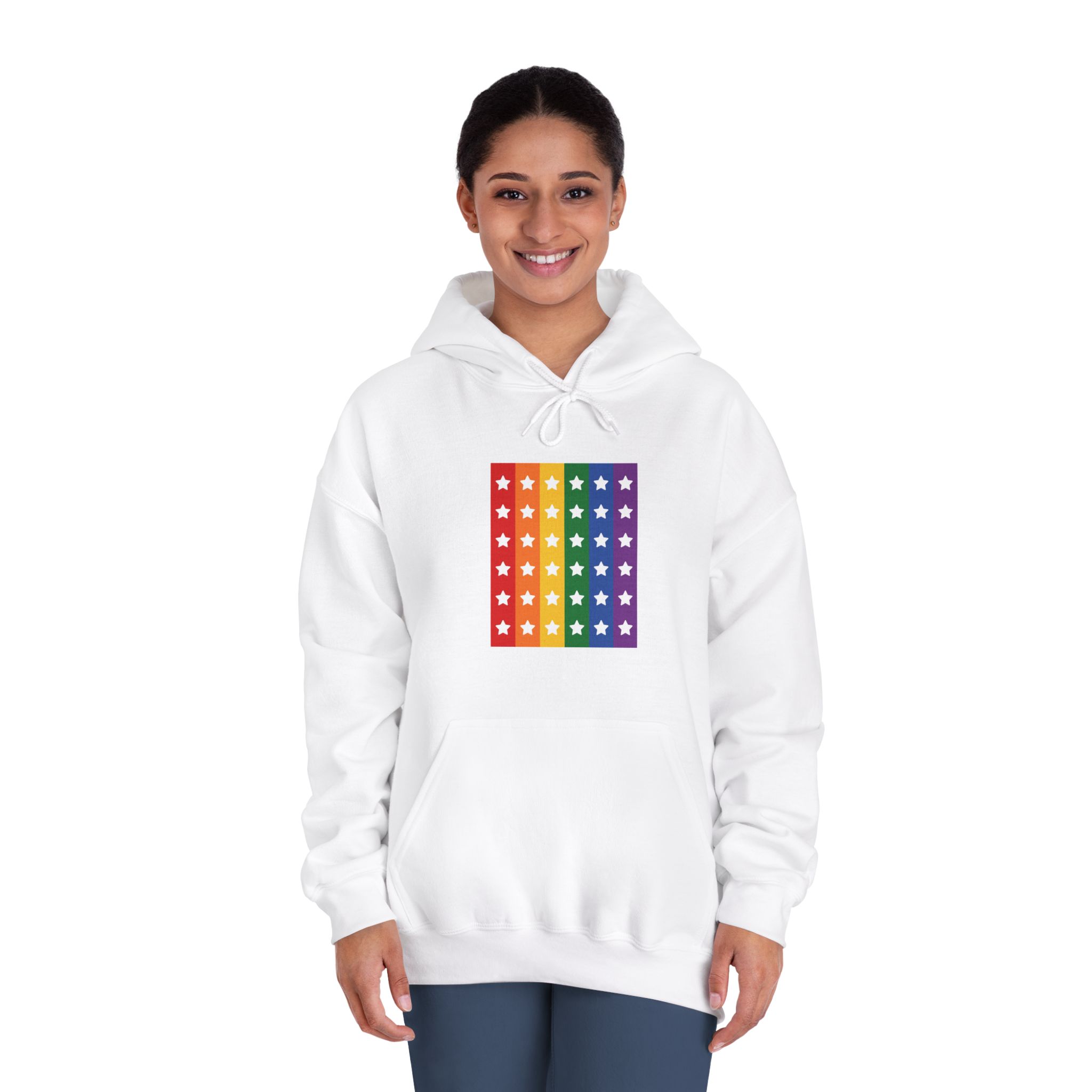 Lgbt Pride Month June Lesbian Gay Bisexual Transgender Lgbtq Flag Rainbow Vector(3) (1) Unisex Dryblend Hooded Sweatshirt - Image 4