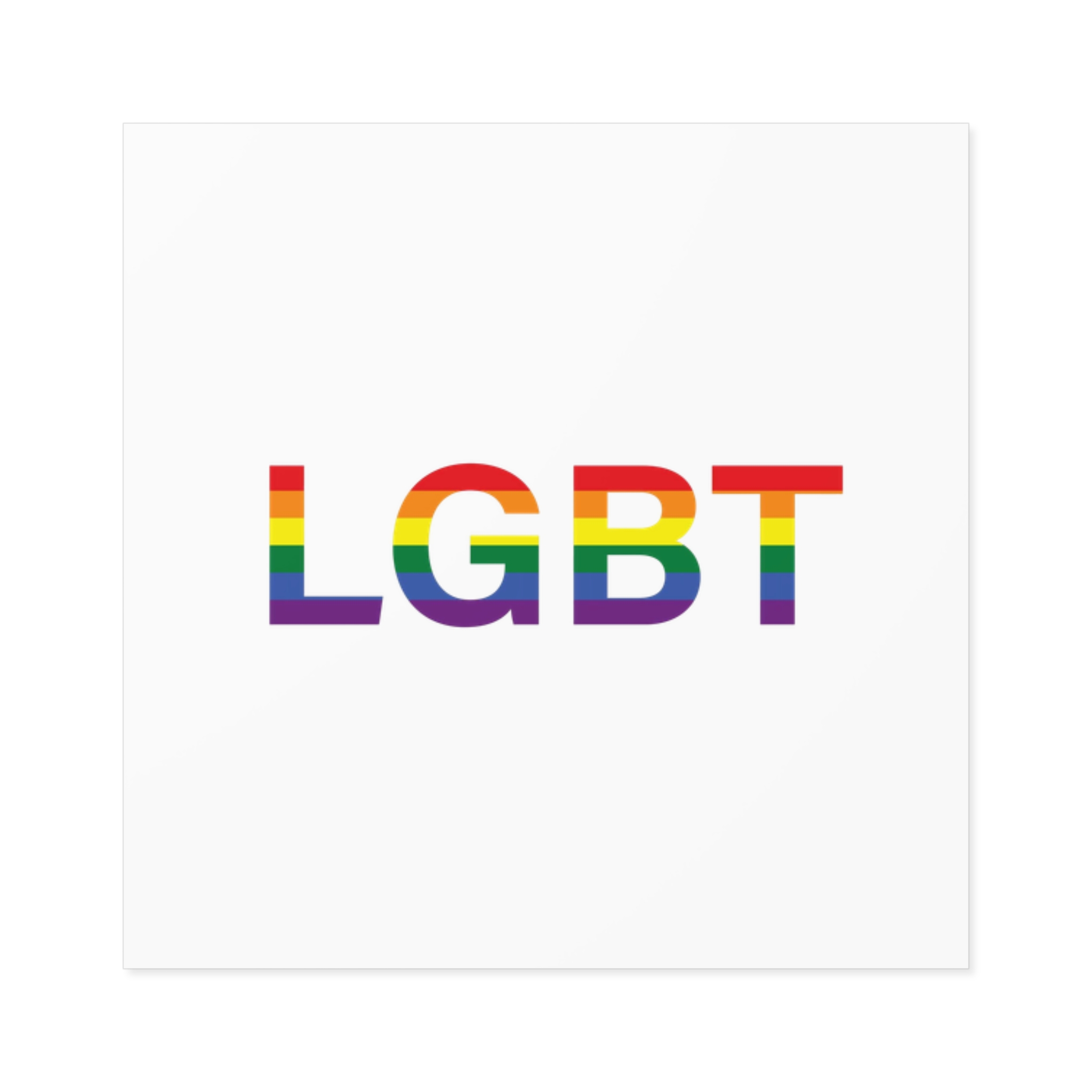 Lgbt Word Text Letter Rainbow Color Flag Isolated White Background Vector Illustration(1) Laminate Stickers Square - Image 9