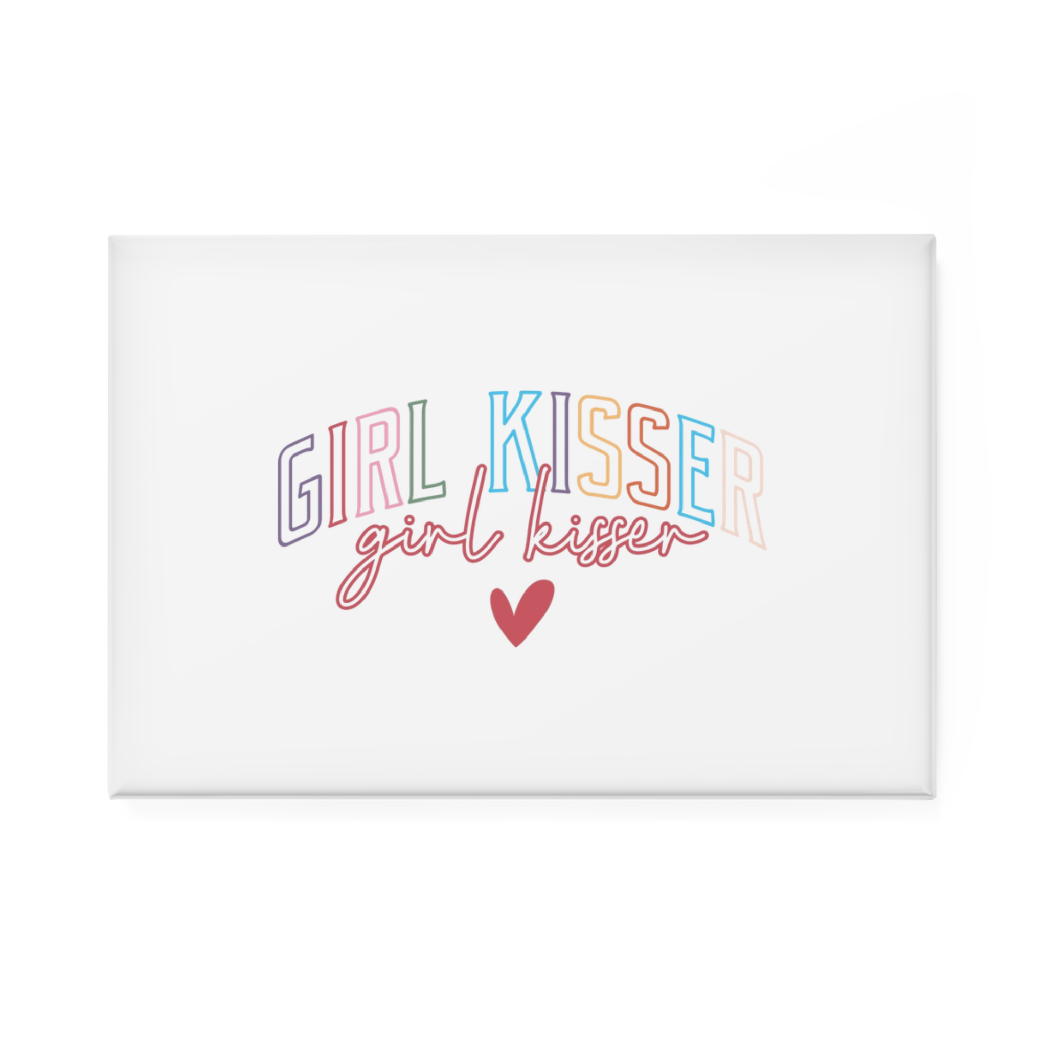 Girl Kisser Button Magnet Rectangle 1 And 10 Pcs