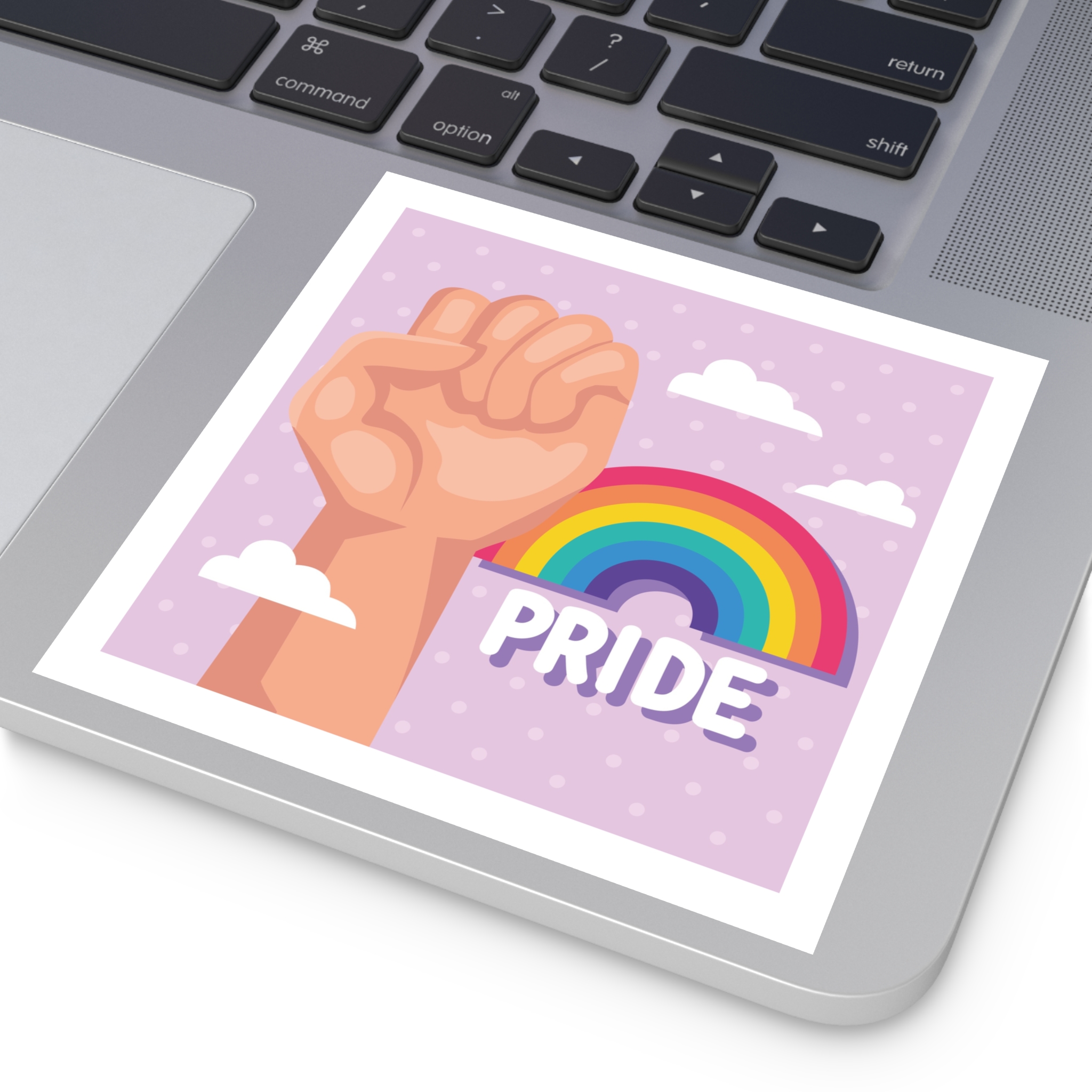 Pride Lettering With Rainbow Card Laminate Stickers Square - Image 47