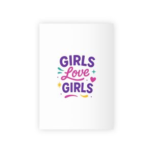 Vibrant Girls Love Girls Vector Illustration Featuring Bold Text Playful Decorative Elements Gift Wrapping Paper Rolls 1pc