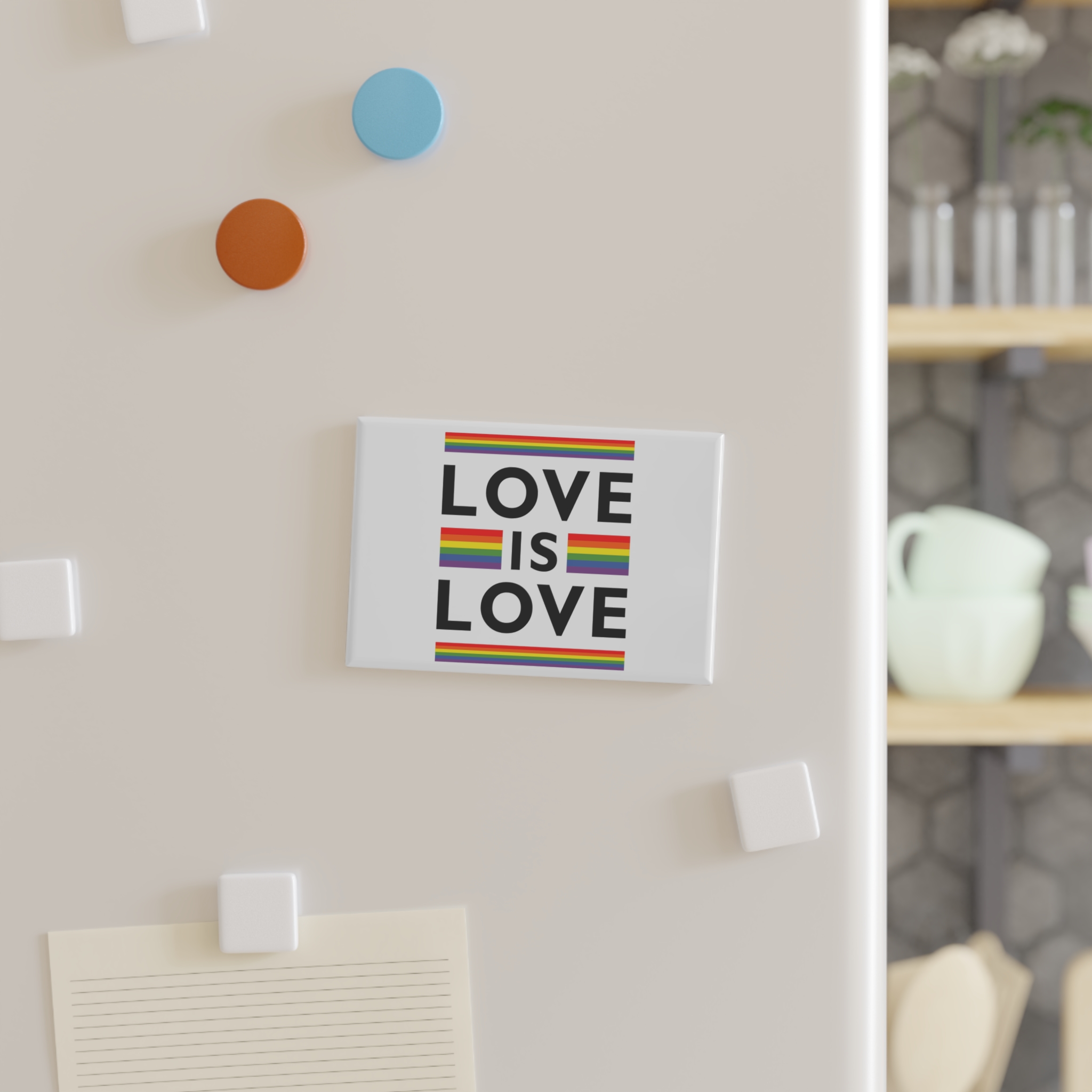 Love Is Love Lgbt Flag Symbol Pride Month Symbol Button Magnet Rectangle 1 And 10 Pcs - Image 3