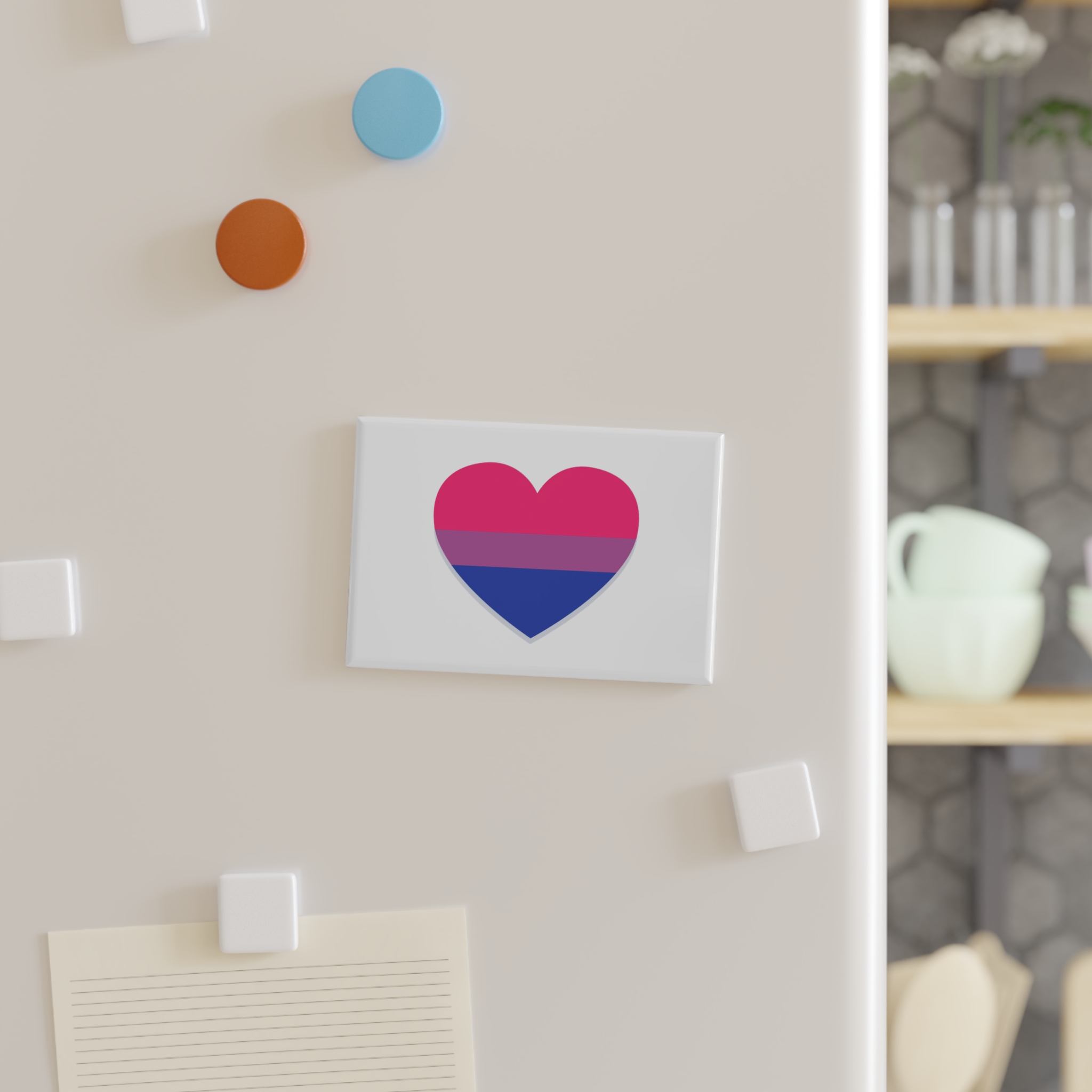 Bisexual Flag Heart Shape Button Magnet Rectangle 1 And 10 Pcs - Image 7