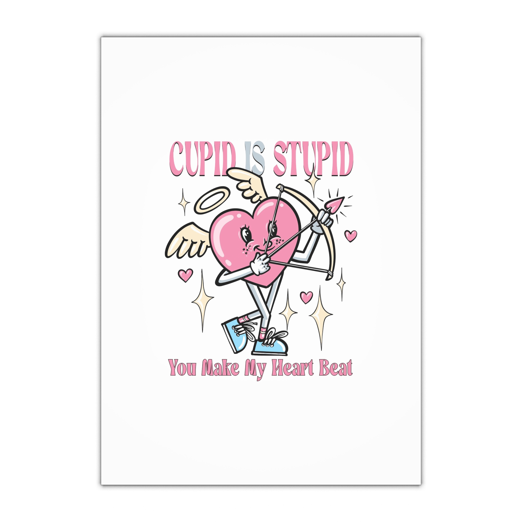Love Cupid Holding Bow Tshirt Design Gift Wrapping Paper Sheets 1pc