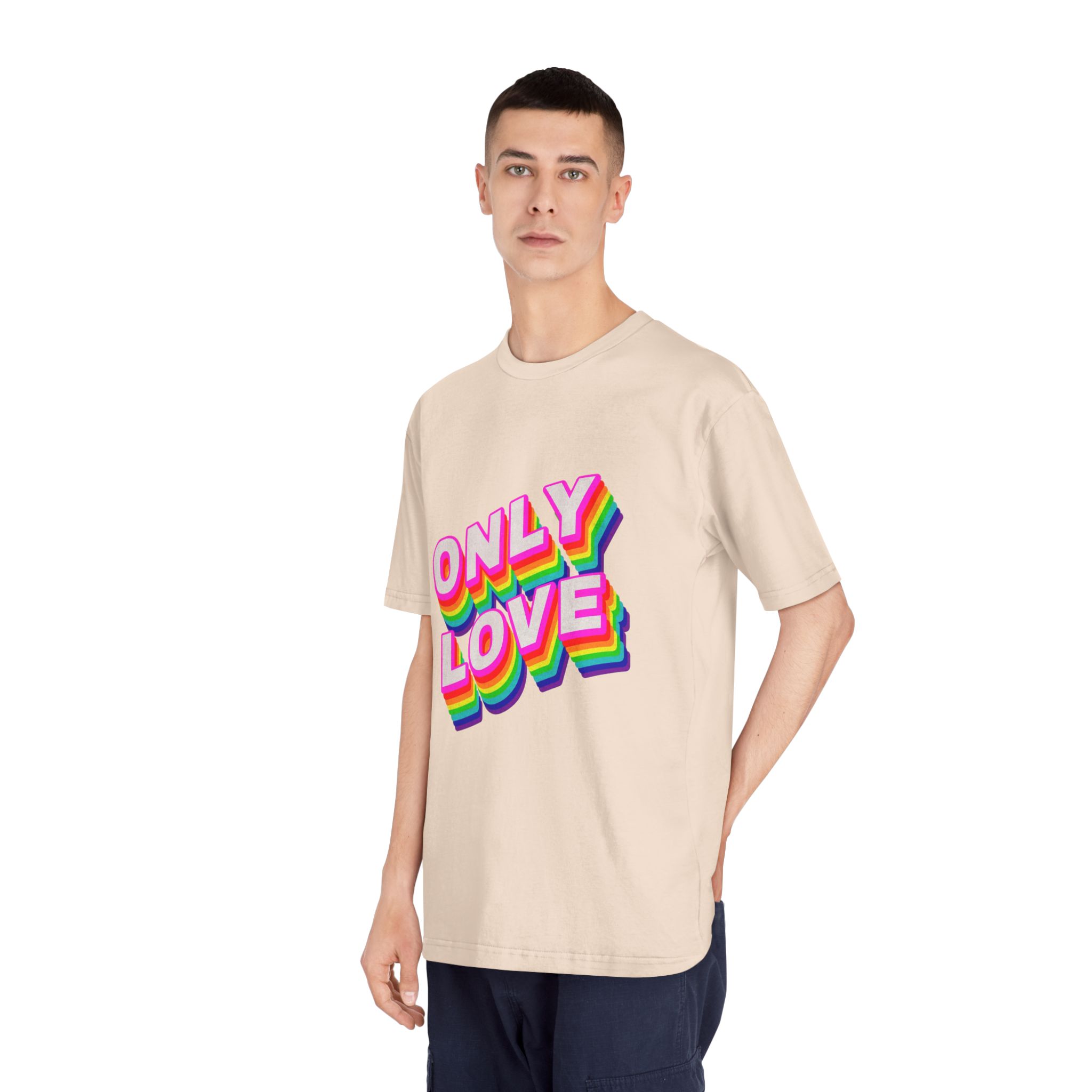 Rainbow Word Only Love Typography Design Element - Unisex Classic Crewneck T Shirt - Image 12