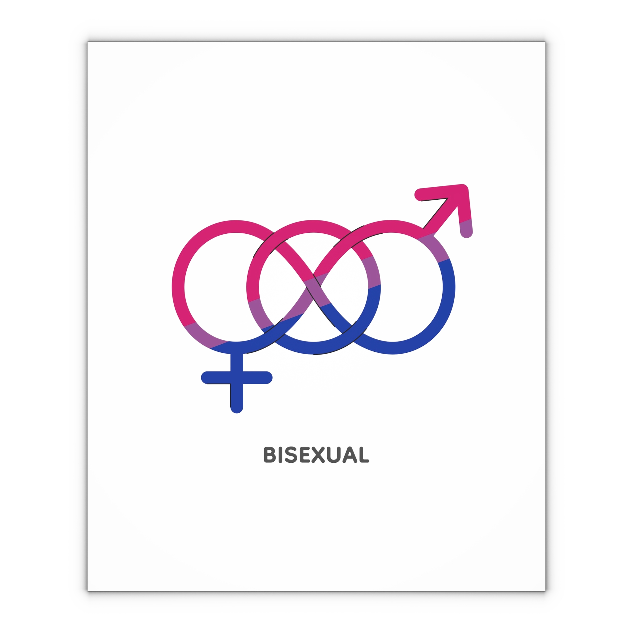 Bisexual Orientation Identity Symbol Gift Wrapping Paper Sheets 1pc - Image 4