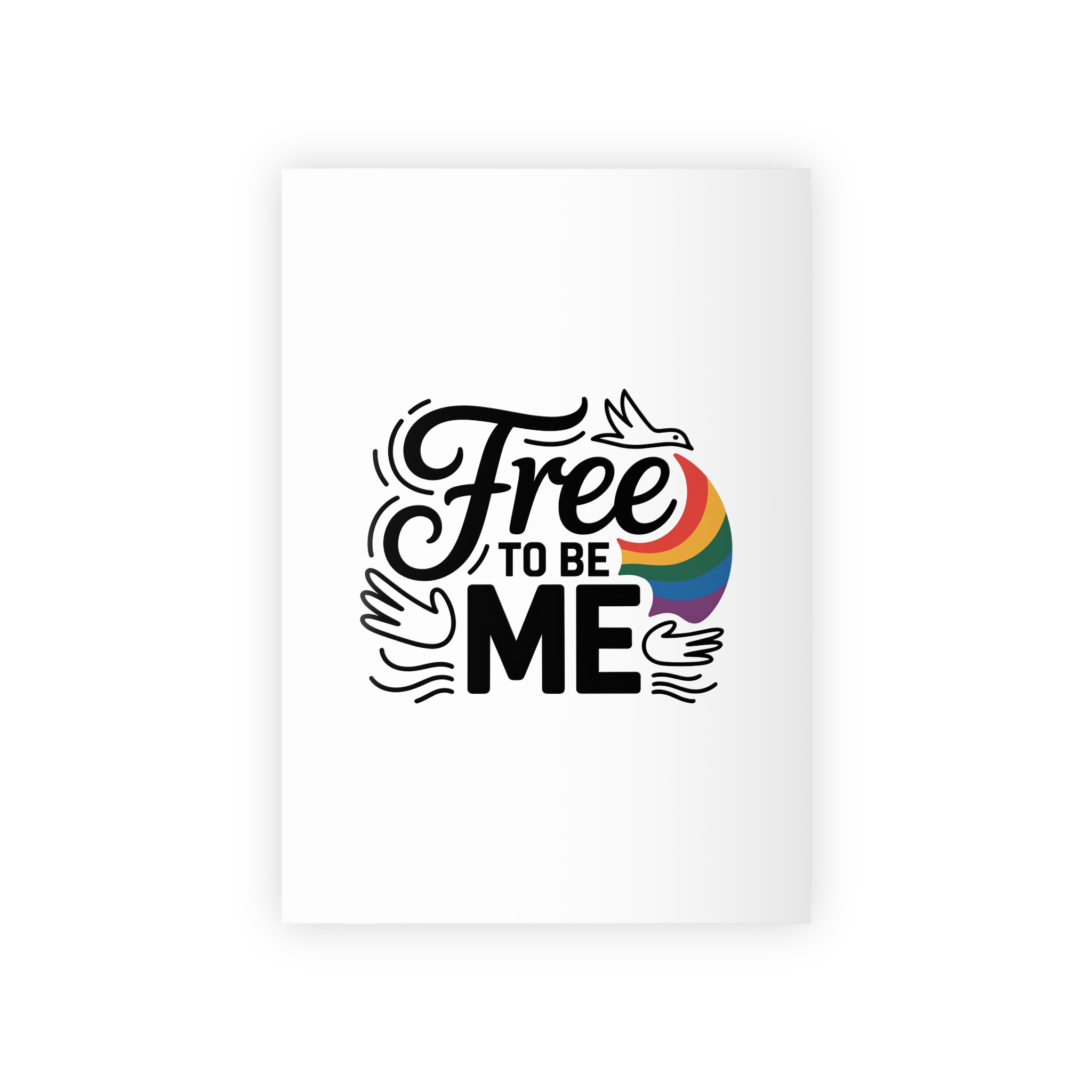 Free Be Me T Shirt Design Isolated White Background Gift Wrapping Paper Rolls 1pc