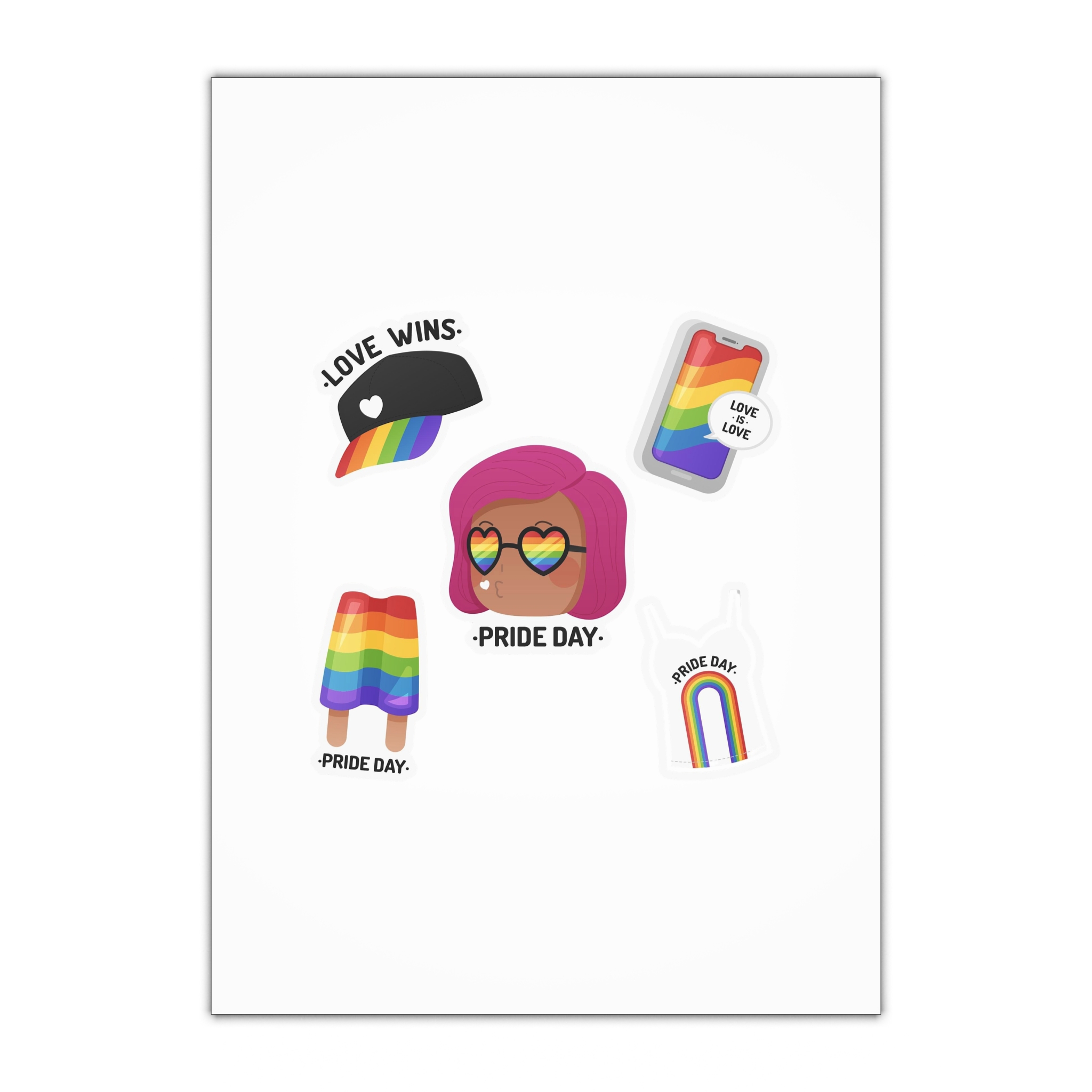 Flat Pride Day Badge Collection Gift Wrapping Paper Sheets 1pc