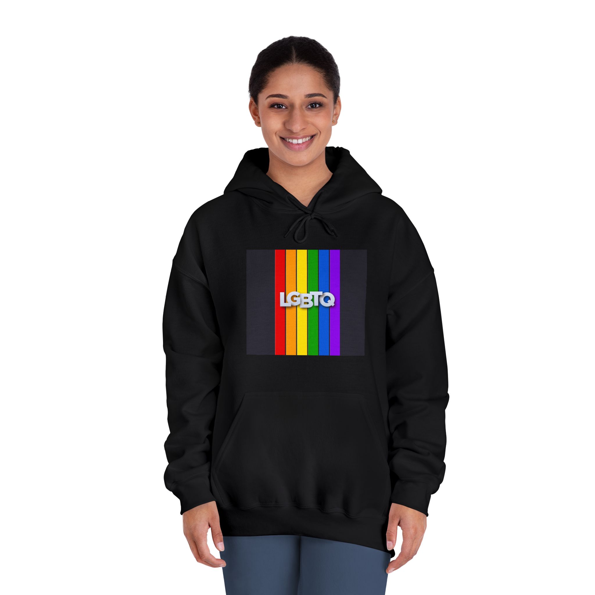 Lgbtq Paper Sign Rainbow Flag Unisex Dryblend Hooded Sweatshirt - Image 12
