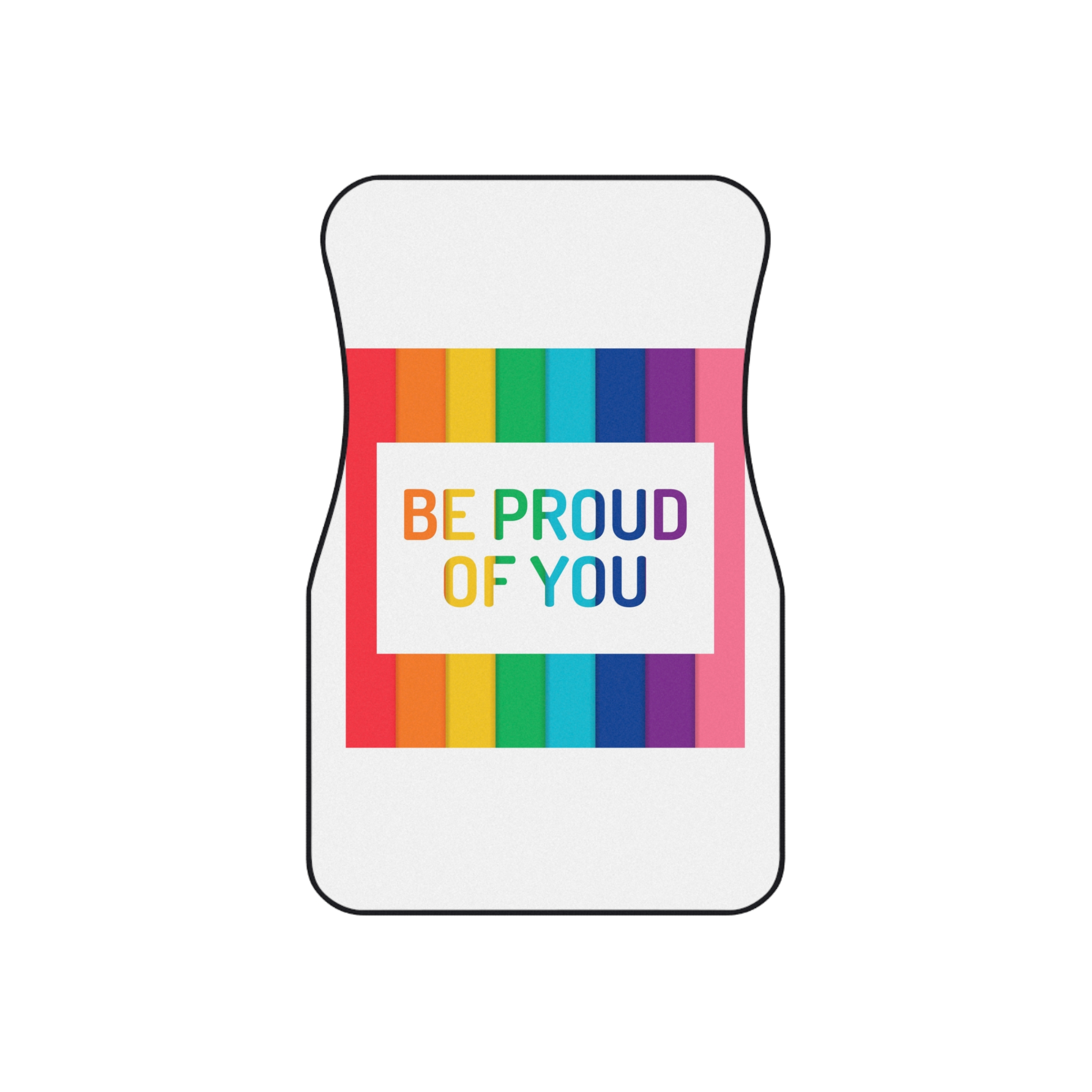 Rainbow Colored Background With Be Proud You Concept Pride Month Car Mats Set Of 4 - Image 2
